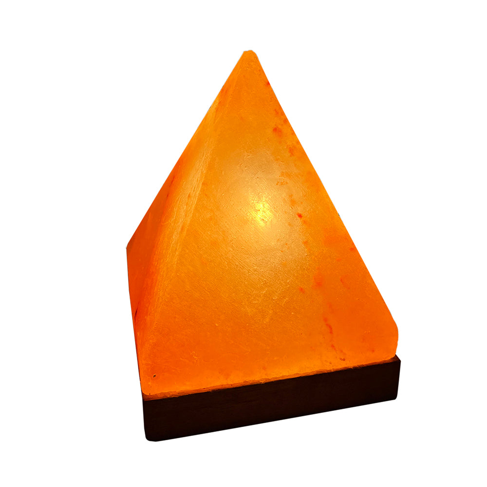 A&B Home 5" x 7" Bundle of 57 Pink Pyramid Shape Himalayan Salt Table Lamp With Wooden Base