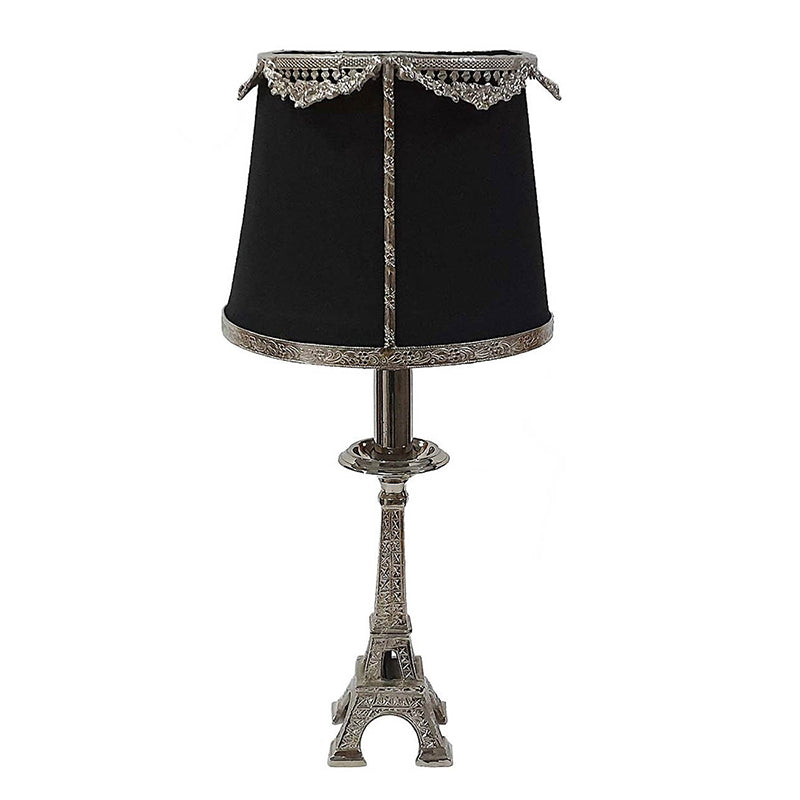A&B Home 7" x 14" Bundle of 24 Nickel Eiffel Tower Base and Black Ornate Metal Trimmed Shade