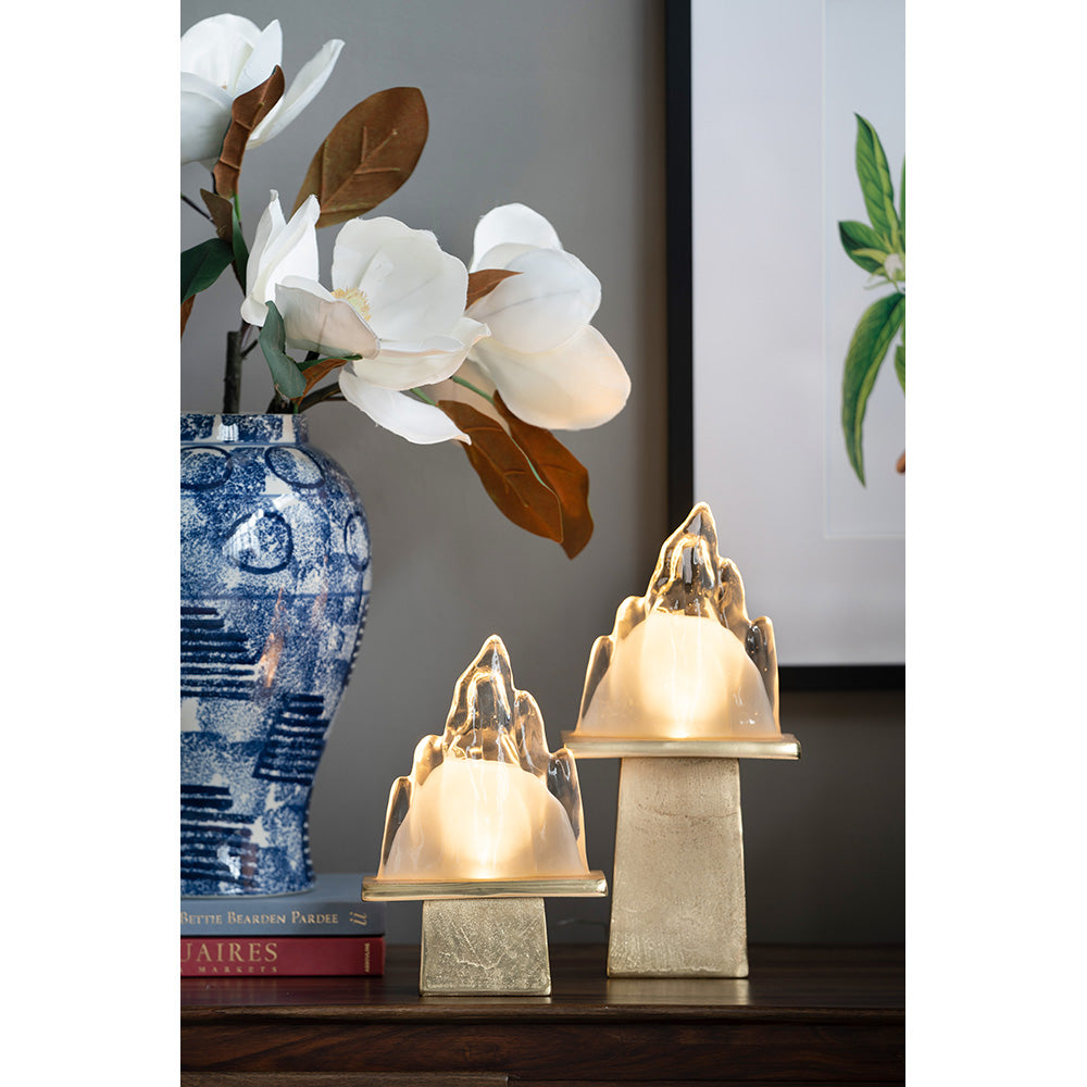 A&B Home 8" x 11" Bundle of 26 Gold Pedestal Base Ice Mountain Table Lamp