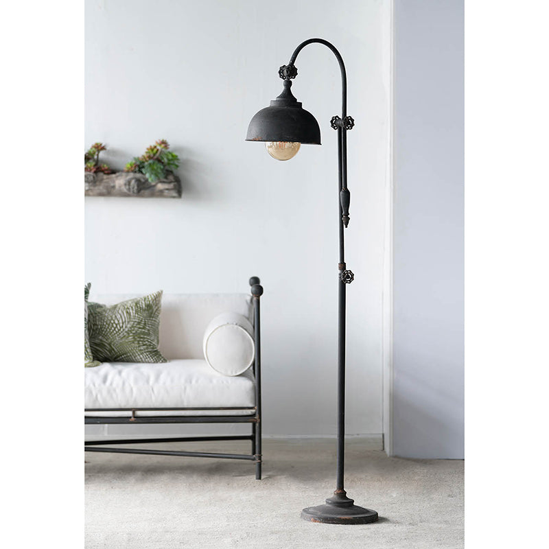 A&B Home Arris 22" x 67" Bundle of 15 Black Metal Adjustable-Arm Floor Lamp