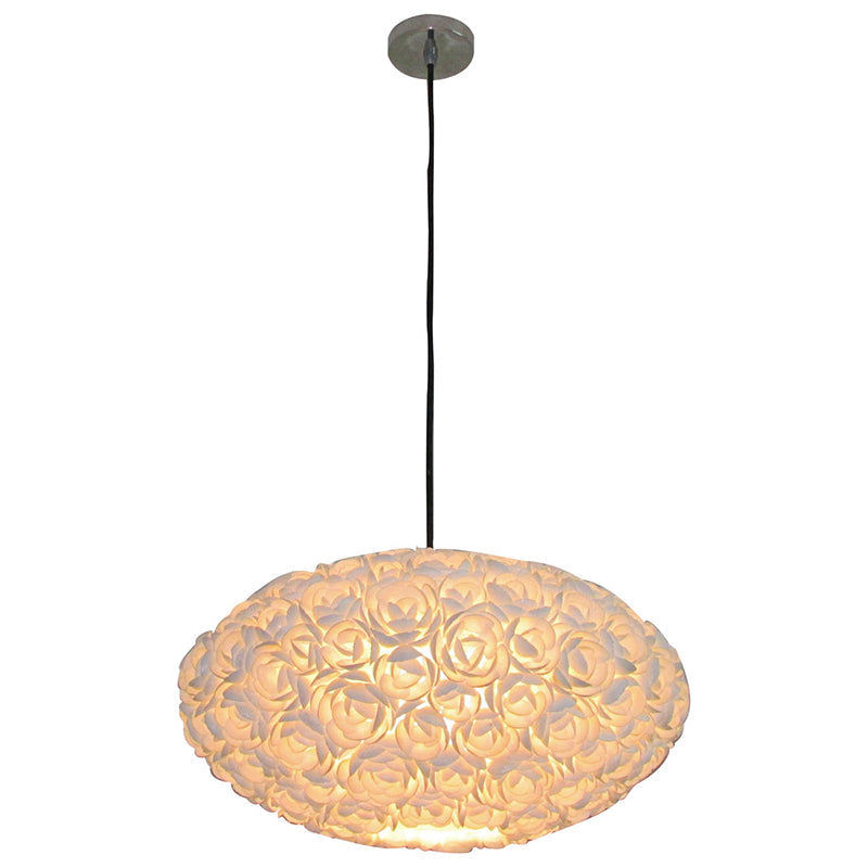 A&B Home Bundle of 10 14" x 8" 1-Light Round White Rose Design Chandelier