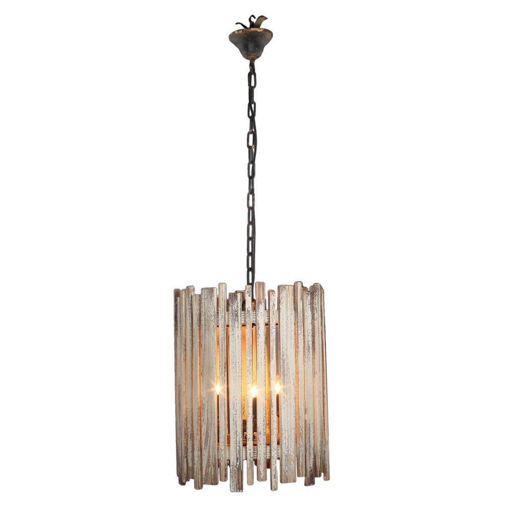 A&B Home Bundle of 12 Dane 15" x 20" Distressed Wooden Slatted Chandelier