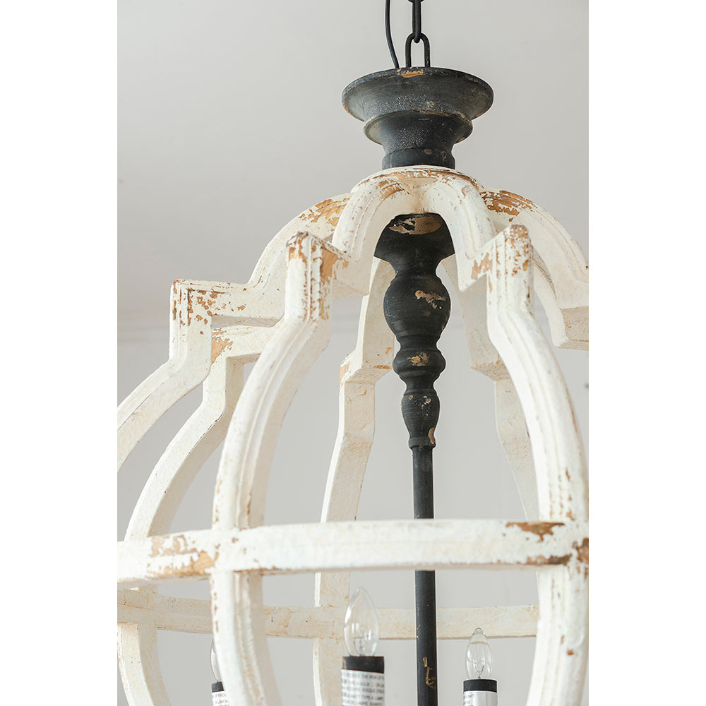 A&B Home Bundle of 4 24" x 35" Distressed White and Black Chandelier
