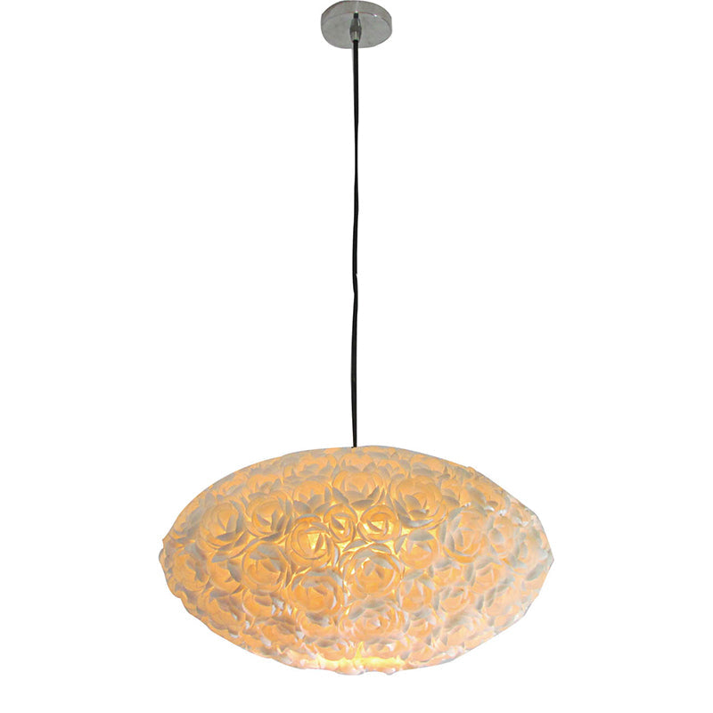 A&B Home Bundle of 5 20" x 10" 1-Light Round White Rose Design Chandelier