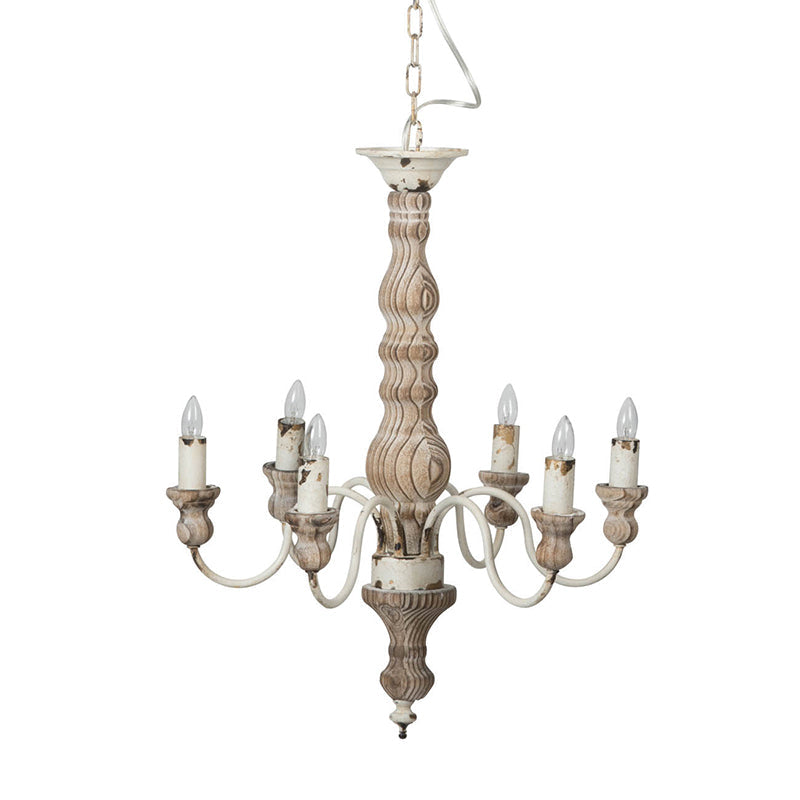 A&B Home Bundle of 5 22" x 26" Distressed White and Natural Chandelier