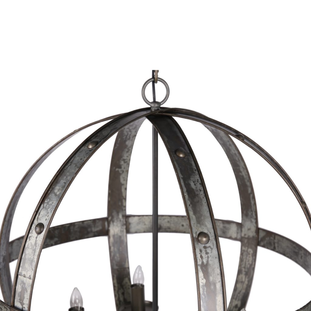 A&B Home Bundle of 6 Ordway 24" x 26" 6-Light Antique Silver Iron Sphere Chandelier