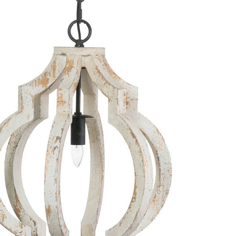 A&B Home Bundle of 8 Bellany 16" x 24" Distressed White and Wood Chandelier
