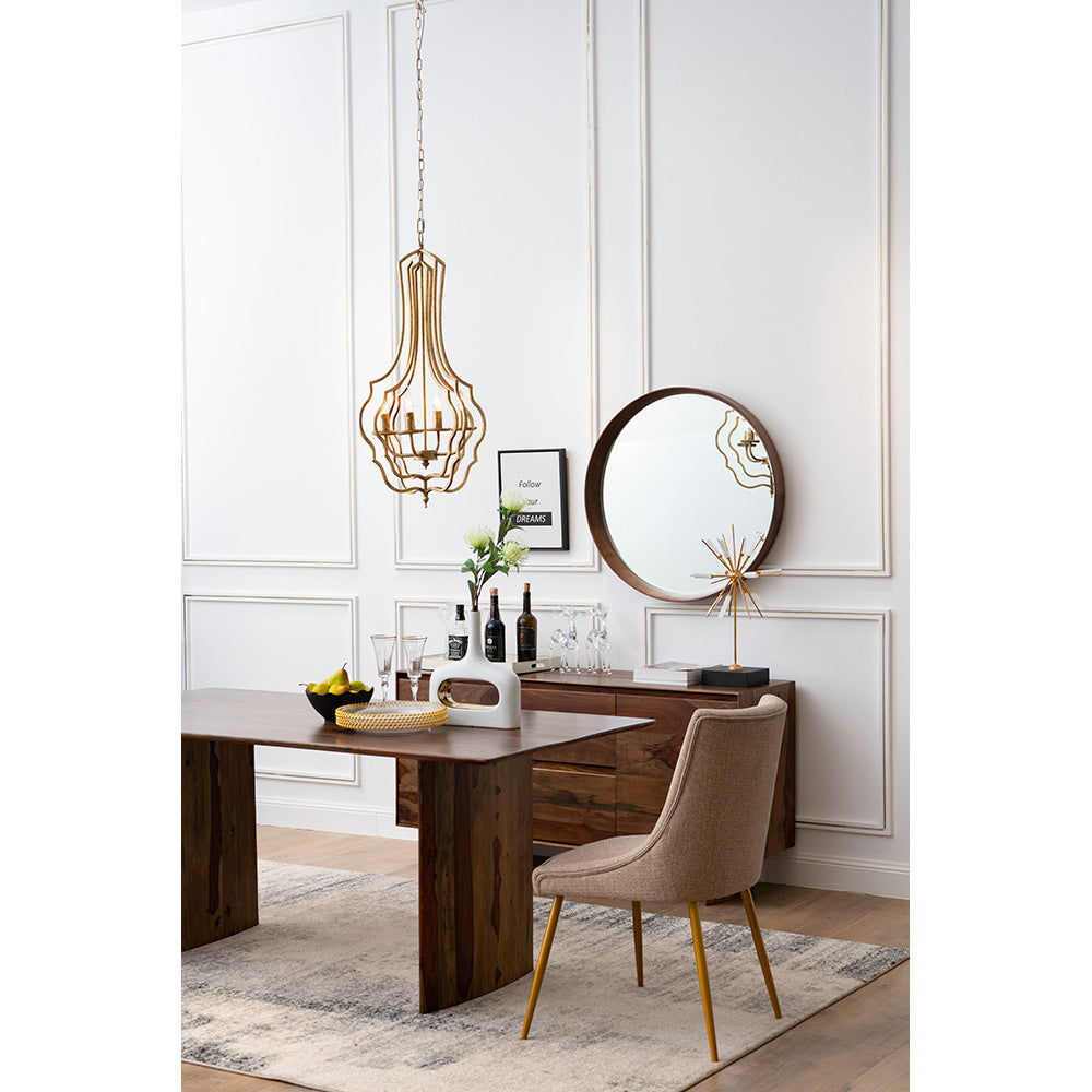A&B Home Bundle of 8 Valerio 19" x 35" 4-Light Antique Gold Metal Frame Nested Chandelier