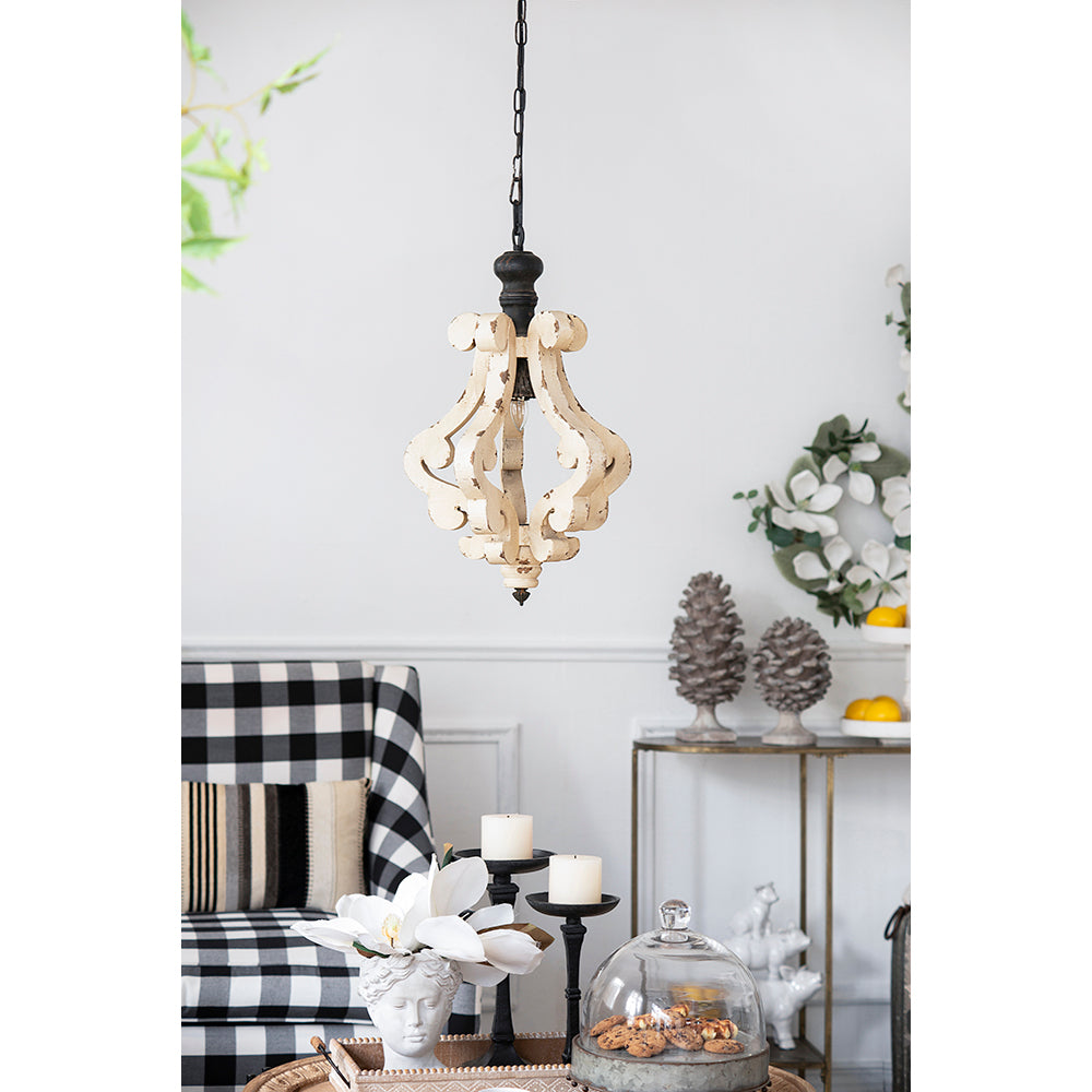 A&B Home Harper 13" x 84" Bundle of 13 1-Light Antique White Metal Chandelier