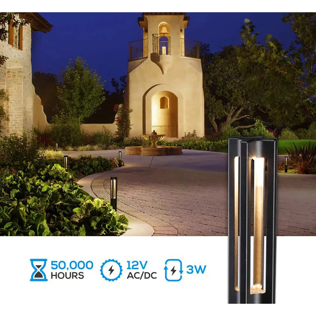 Abba Lighting 3W AC/DC 12V COB 3000K Aluminum Black Path Light