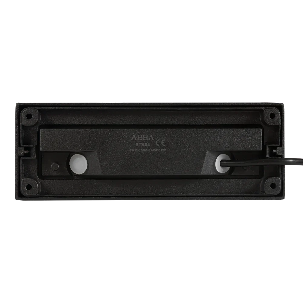 Abba Lighting STA04 8W AC/DC LED 12V 5000K Black Aluminum Step Deck Light