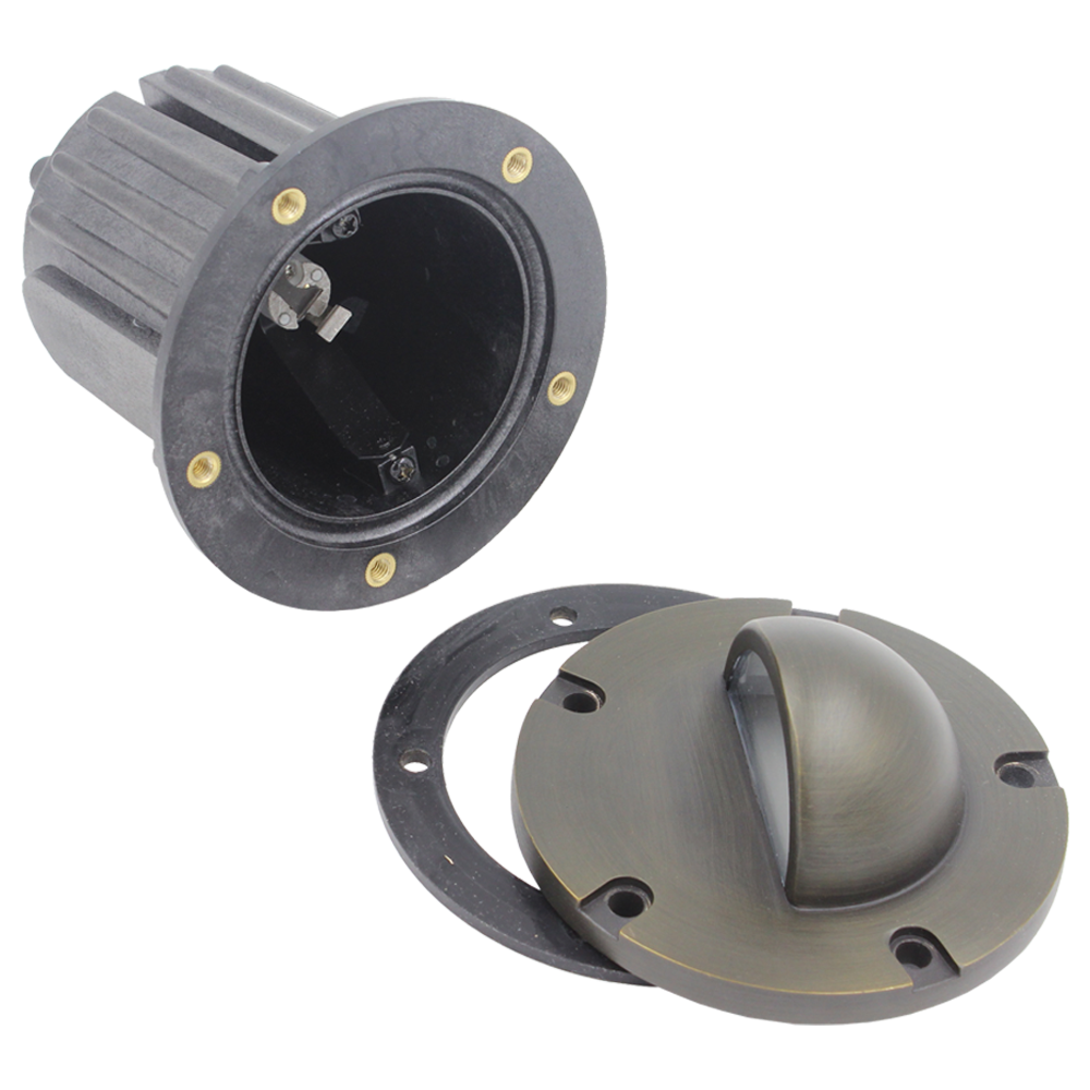 Abba Lighting UNB02 MR16 12V Brass Half-Moon Well Light