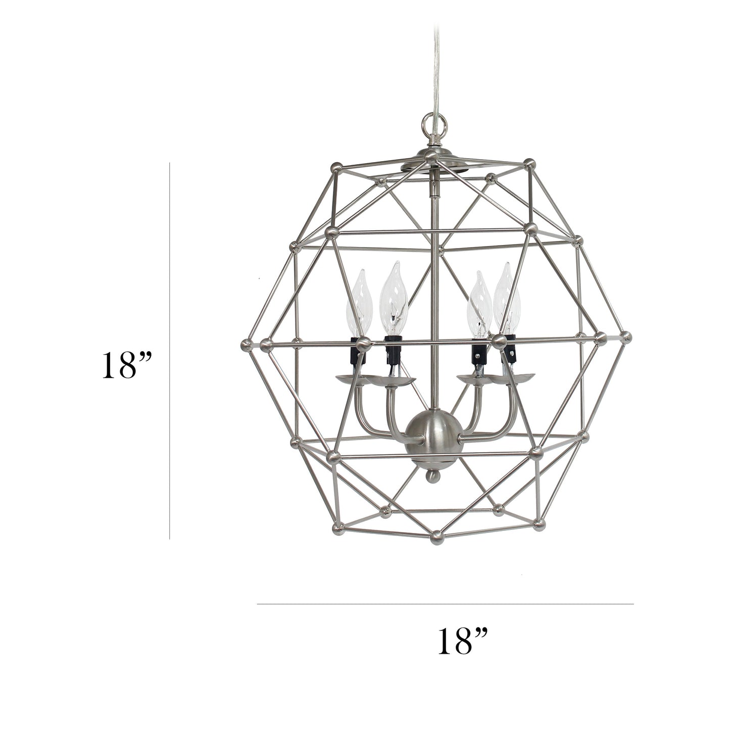 All The Rages Elegant Designs Brushed Nickel 4-Light Hexagon Industrial Rustic Pendant Light