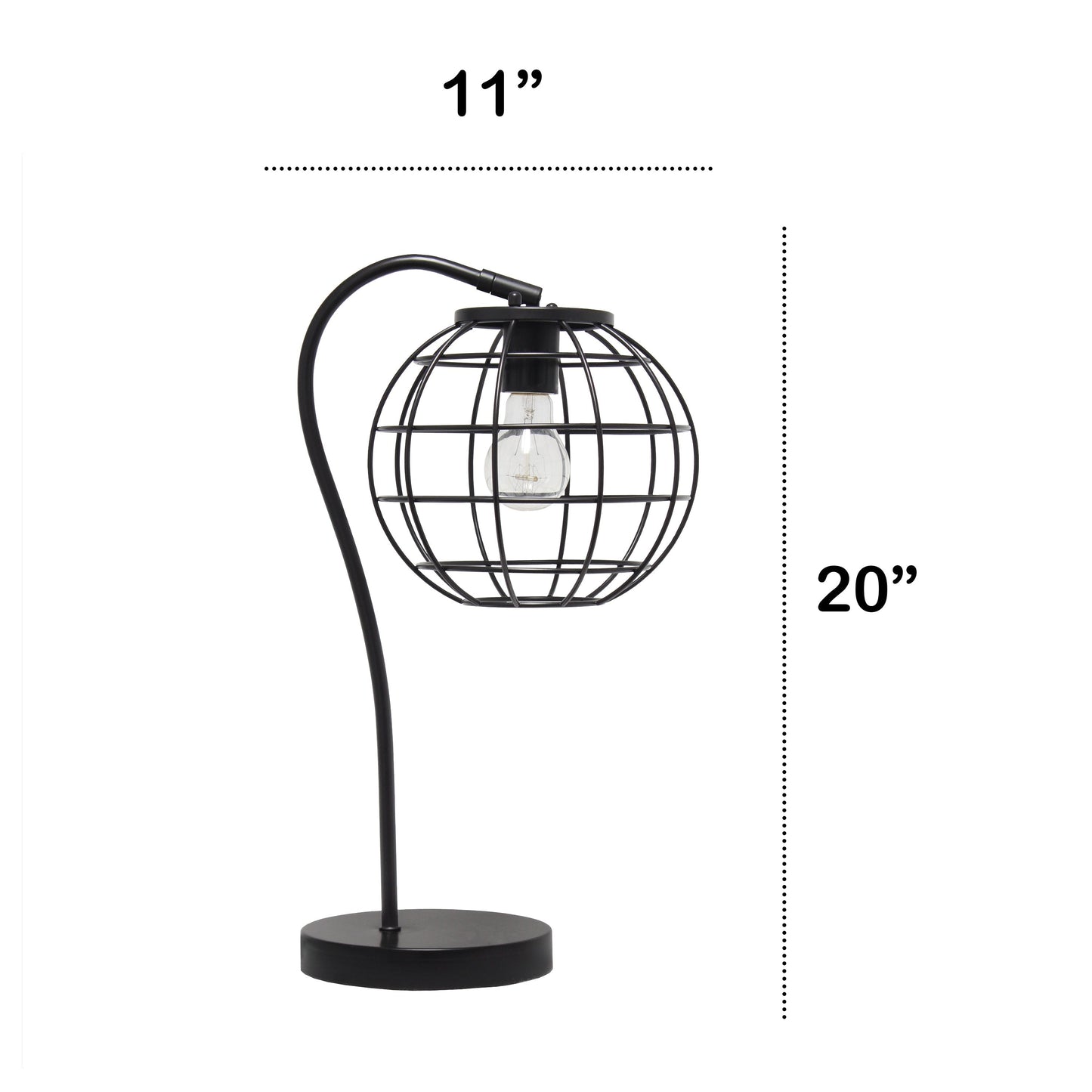 All The Rages Lalia Home Black Arched Metal Cage Table Lamp