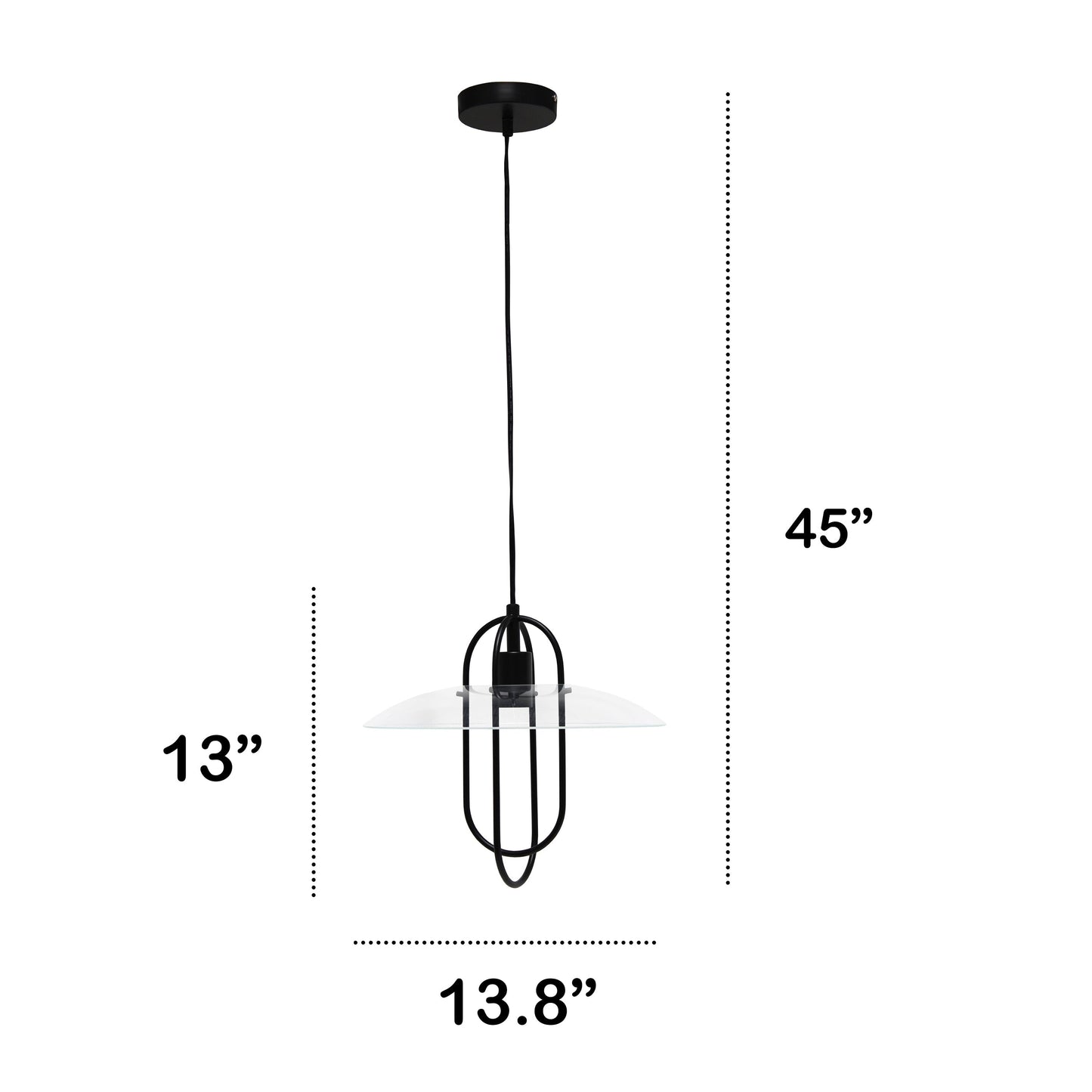 All The Rages Lalia Home Black Elongated Metal Pendant Light