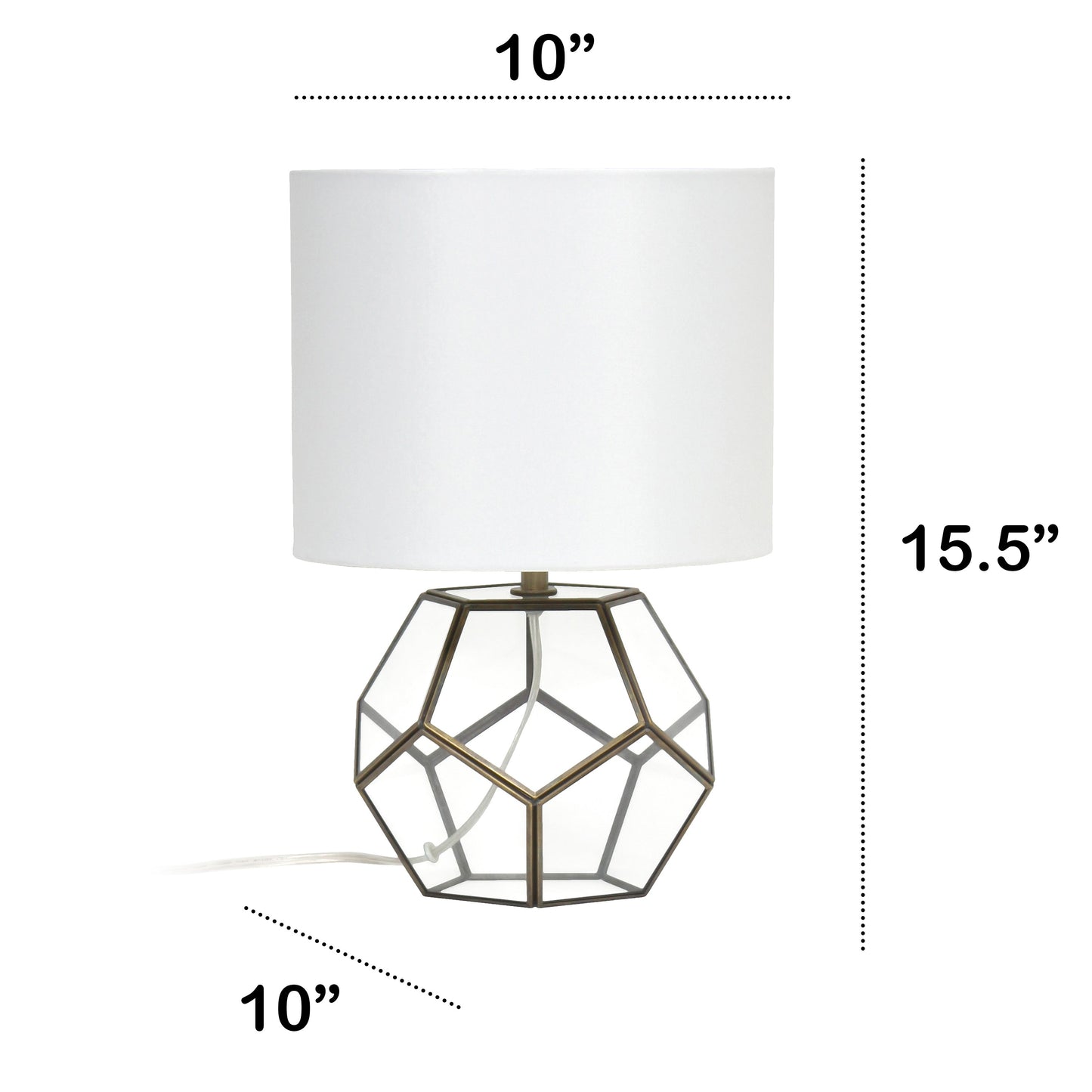 All The Rages Lalia Home Brass Transparent Octagonal Table Lamp