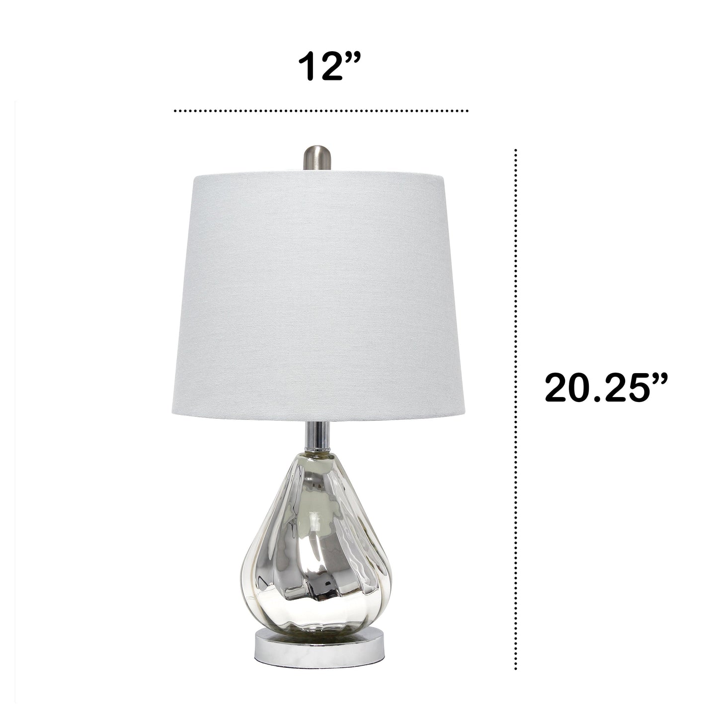 All The Rages Lalia Home Chrome Kissy Pear Table Lamp With Gray Fabric Shade