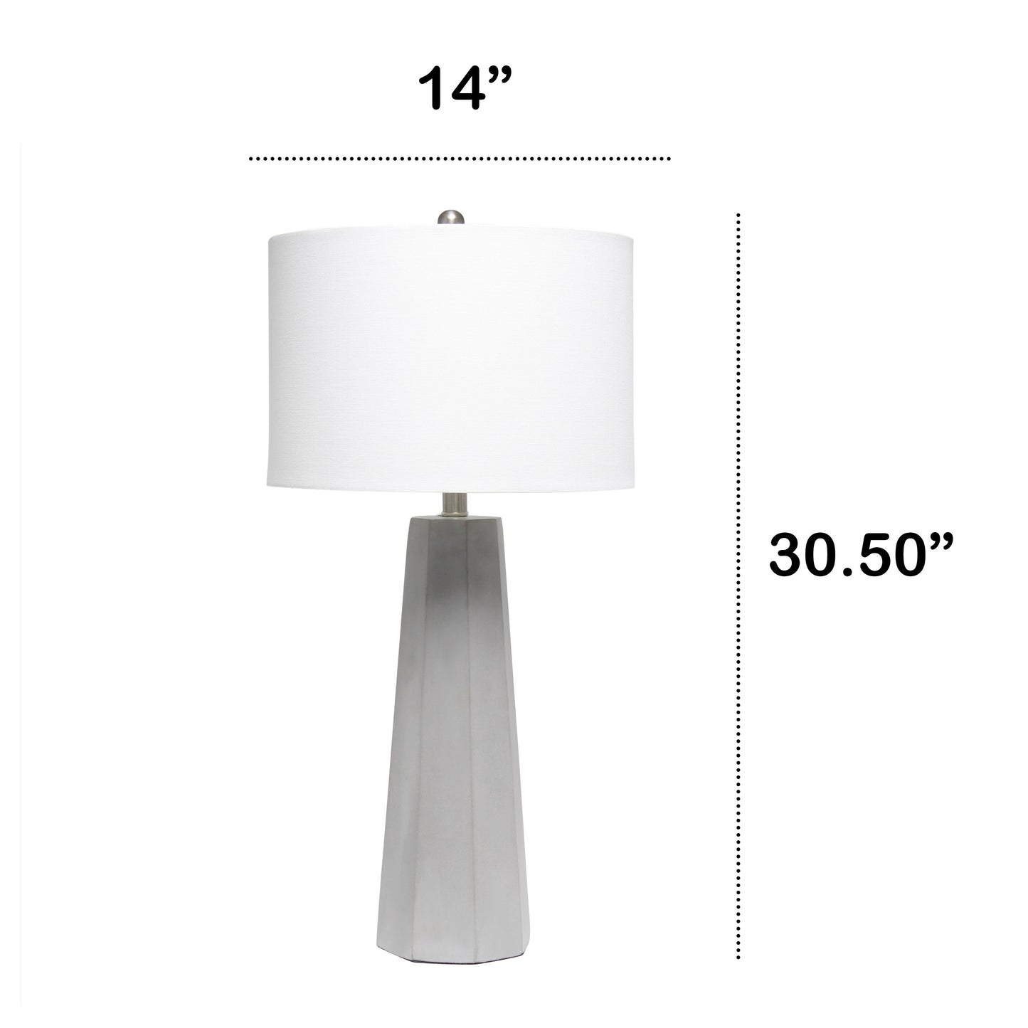 All The Rages Lalia Home Concrete Pillar Table Lamp With White Fabric Shade