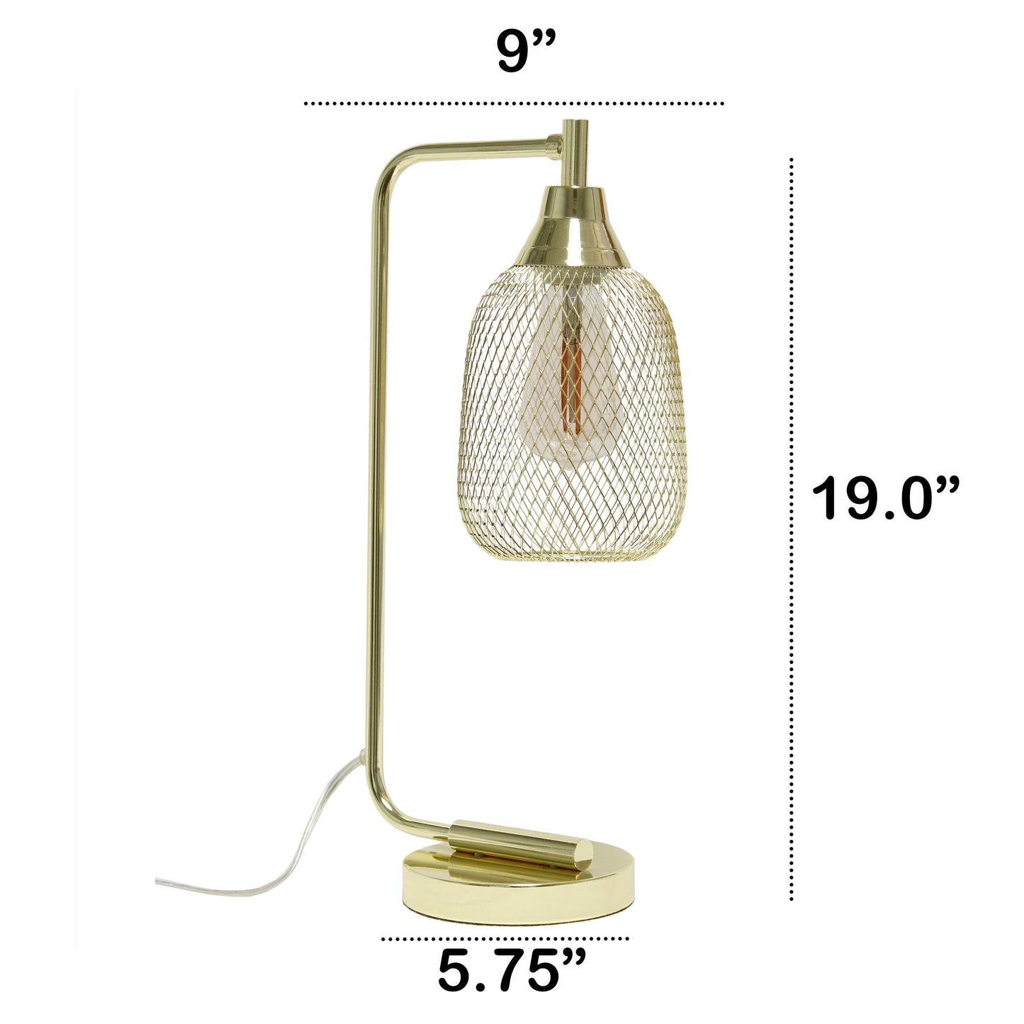 All The Rages Lalia Home Gold Industrial Mesh Table Lamp