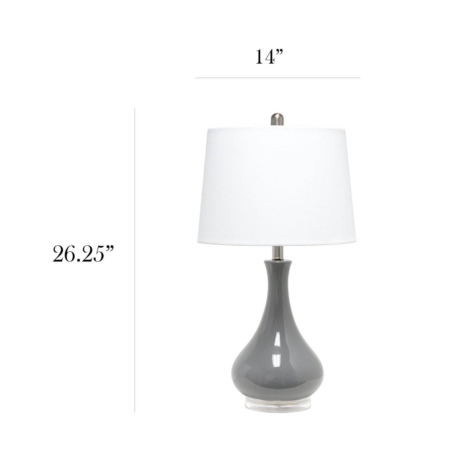 All The Rages Lalia Home Gray Droplet Table Lamp With Fabric Shade