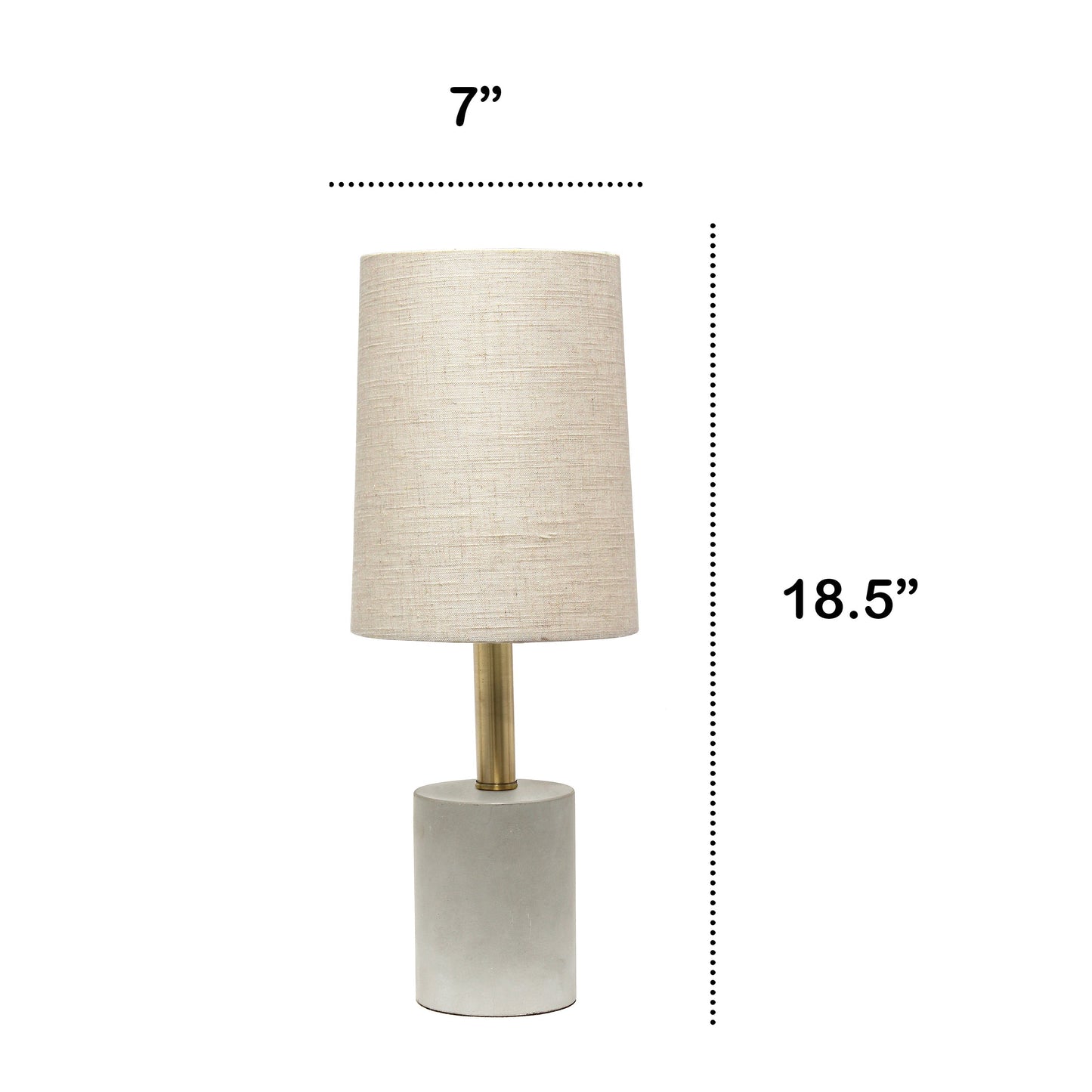 All The Rages Lalia Home Khaki & Antique Brass Concrete Table Lamp With Linen Shade