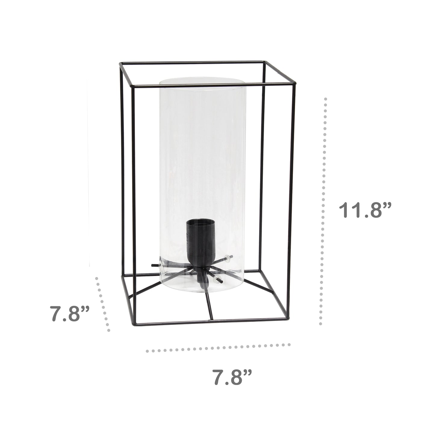 All The Rages Lalia Home Large Black Framed Table Lamp With Clear Cylinder Glass Shade