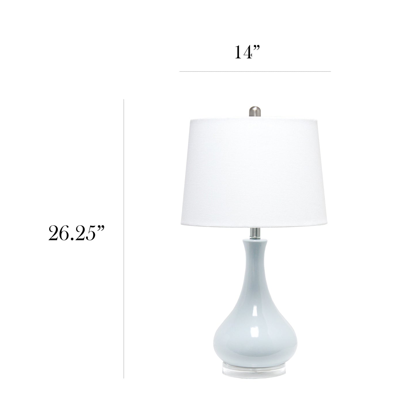All The Rages Lalia Home Light Blue Droplet Table Lamp With Fabric Shade