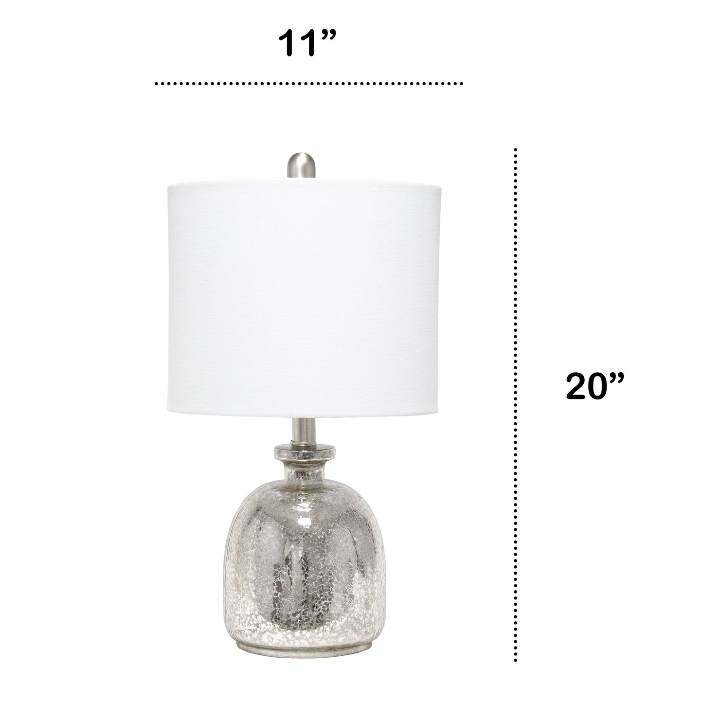 All The Rages Lalia Home Mercury Hammered Glass Jar Table Lamp With White Linen Shade