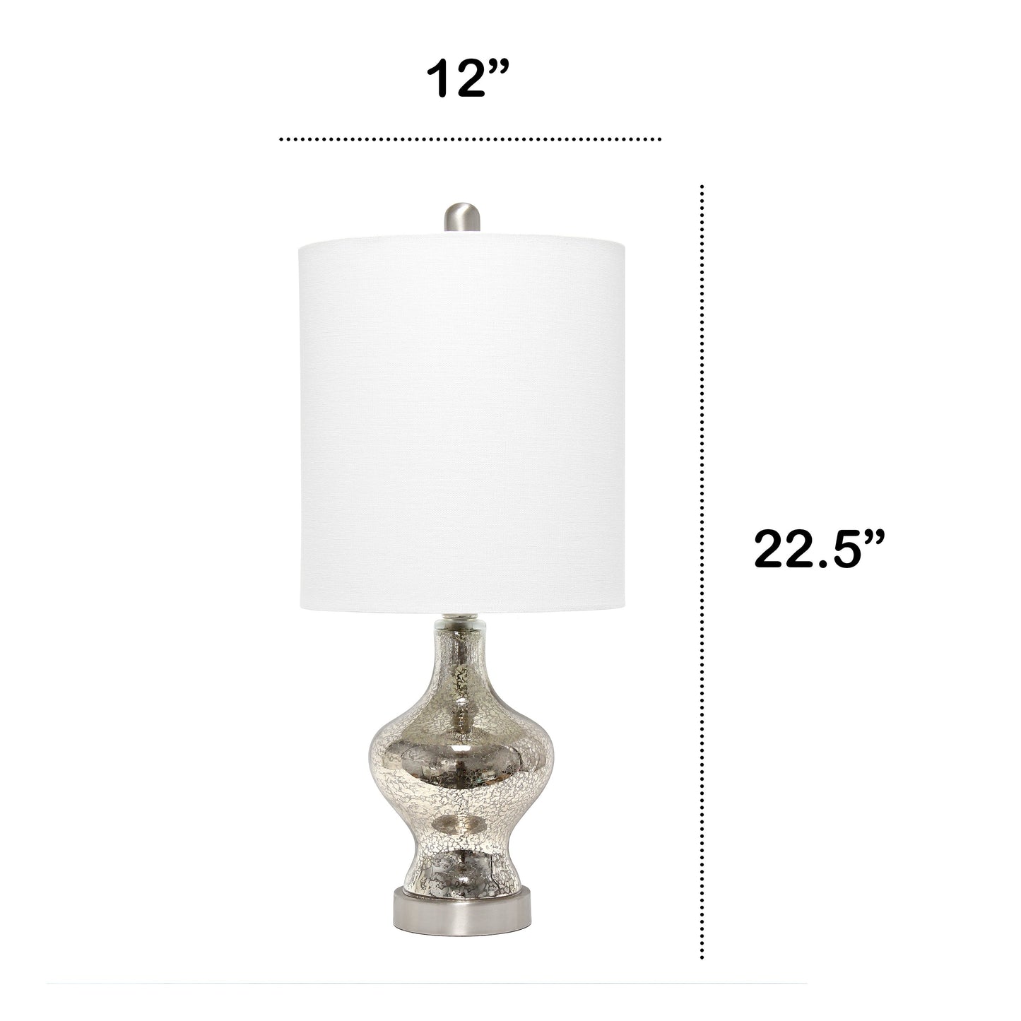 All The Rages Lalia Home Mercury Paseo Table Lamp With White Fabric Shade