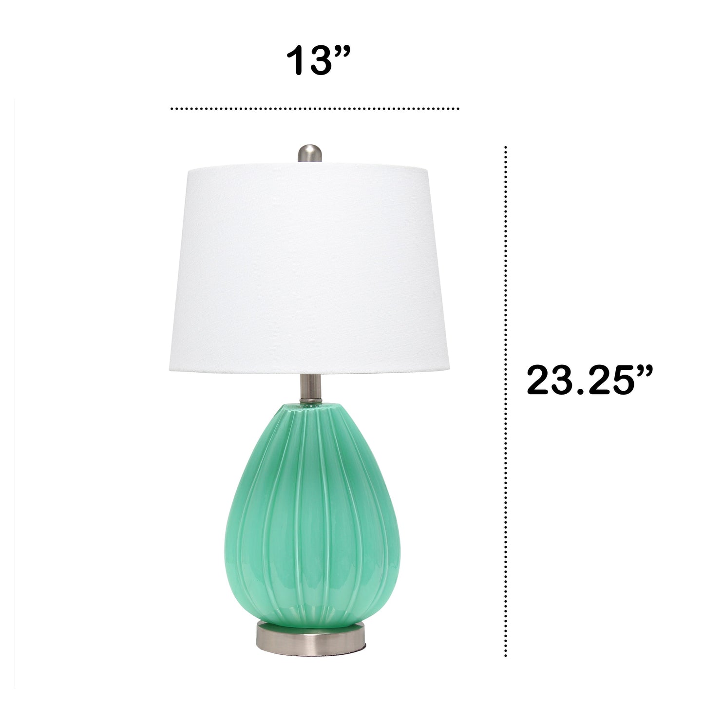 All The Rages Lalia Home Seafoam Pleated Table Lamp With White Fabric Shade