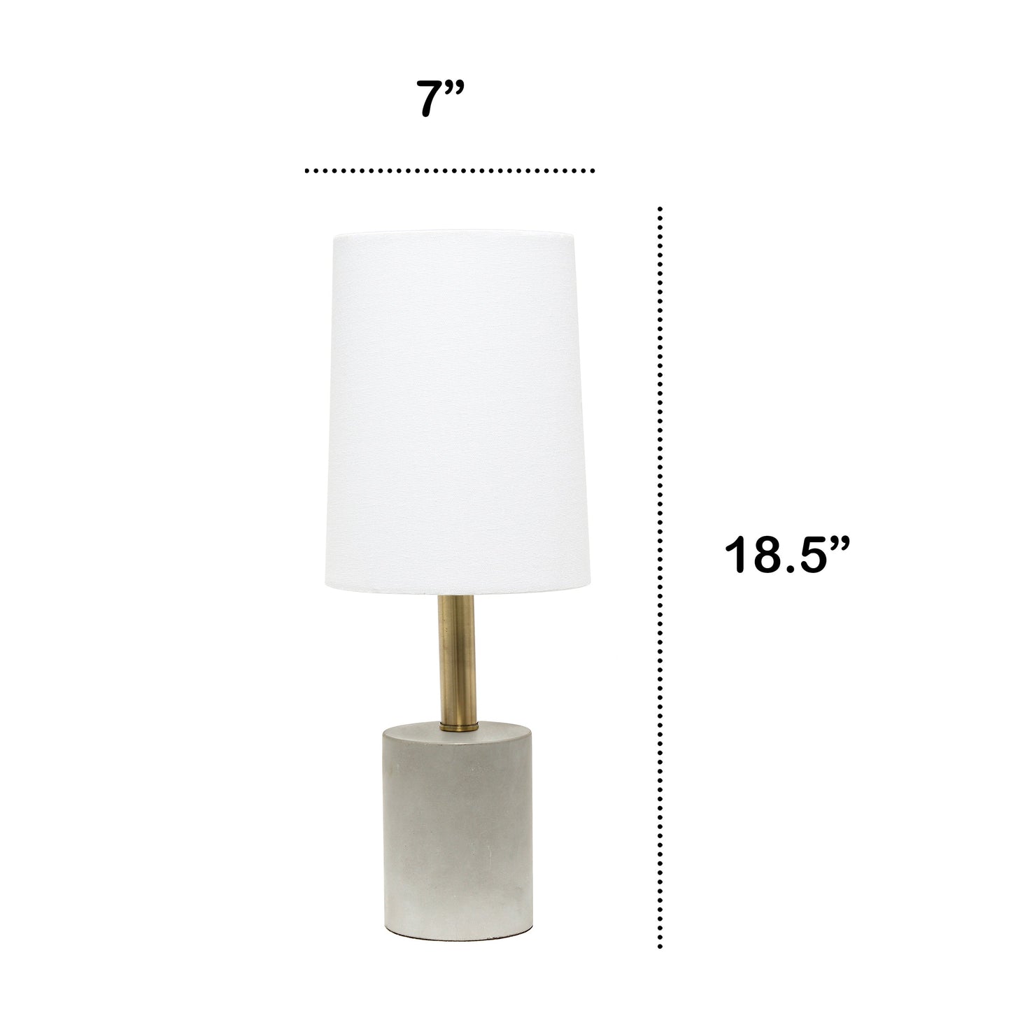 All The Rages Lalia Home White & Antique Brass Concrete Table Lamp With Linen Shade
