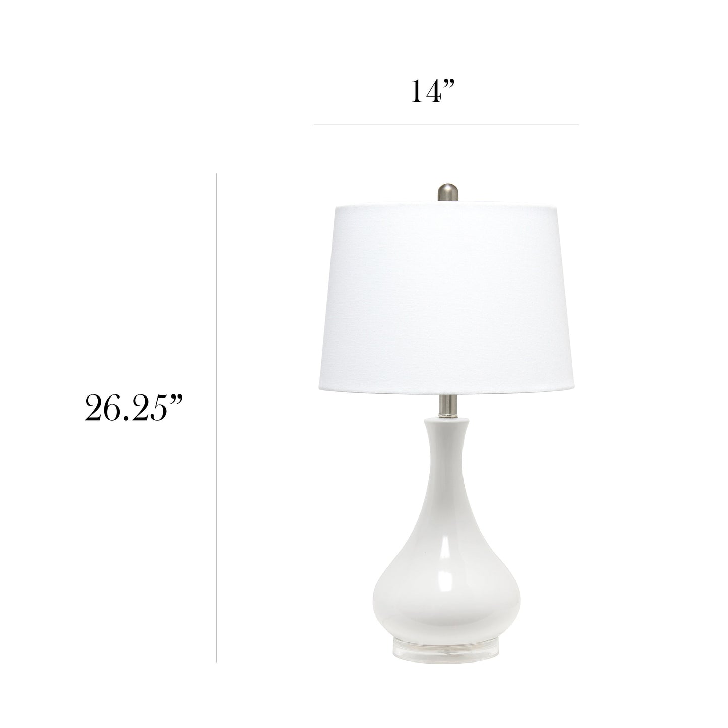 All The Rages Lalia Home White Droplet Table Lamp With Fabric Shade
