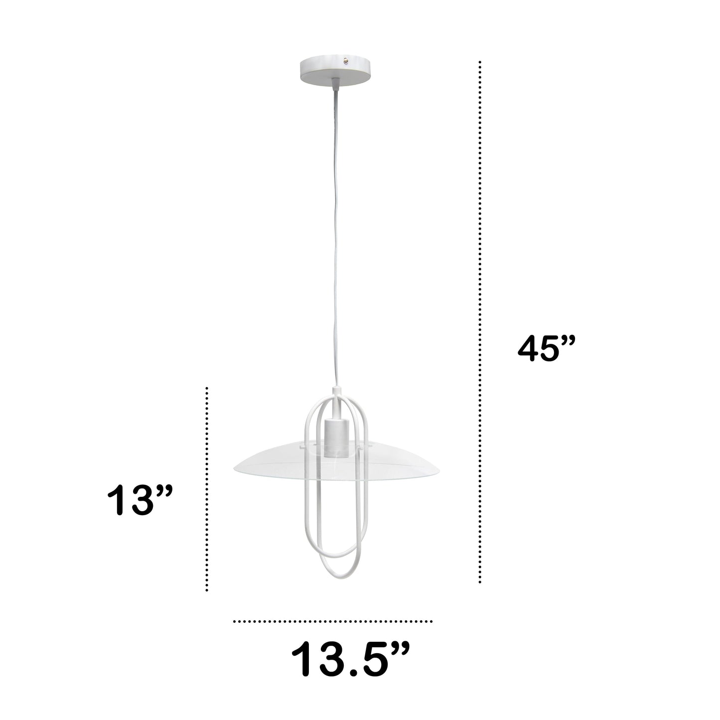 All The Rages Lalia Home White Elongated Metal Pendant Light