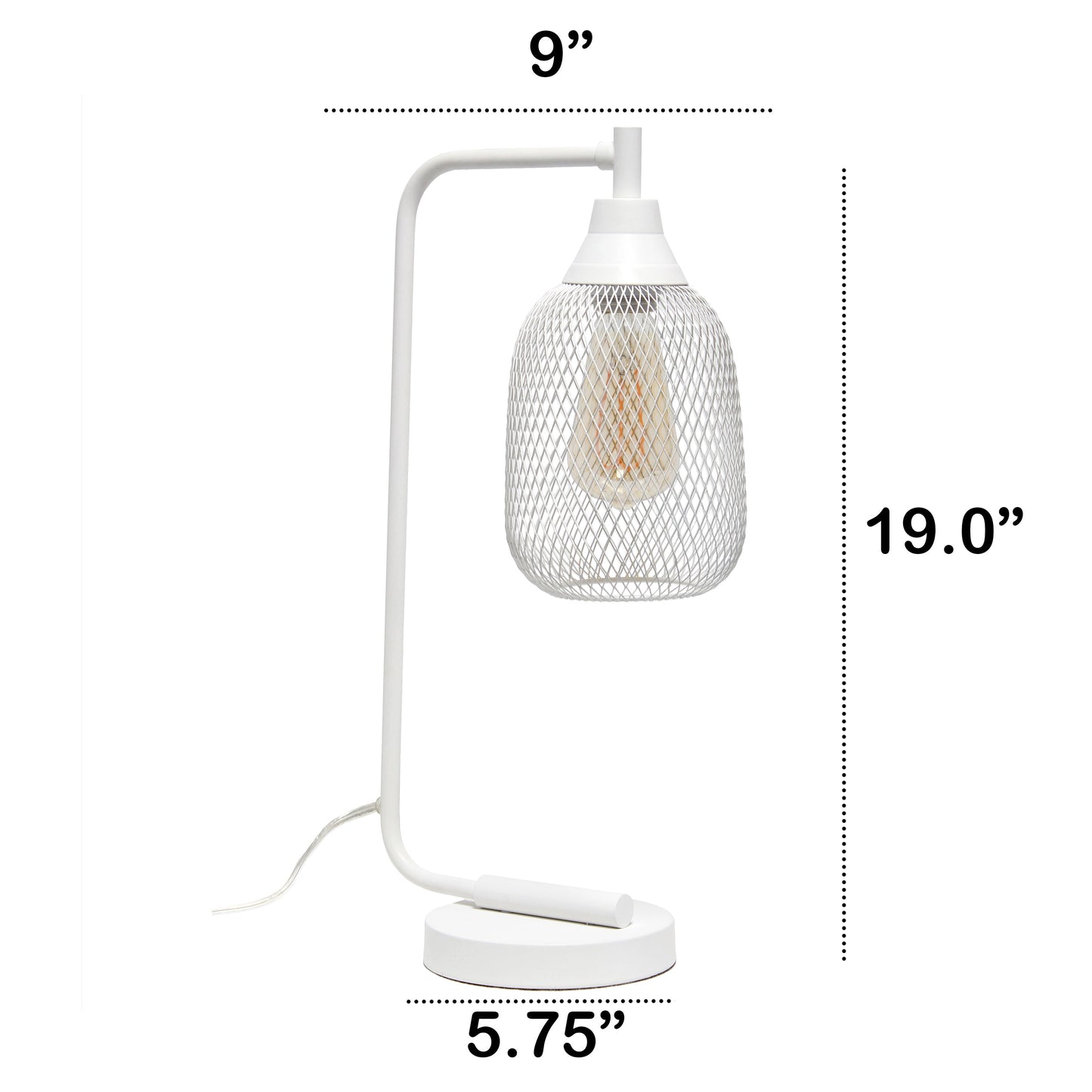 All The Rages Lalia Home White Industrial Mesh Table Lamp