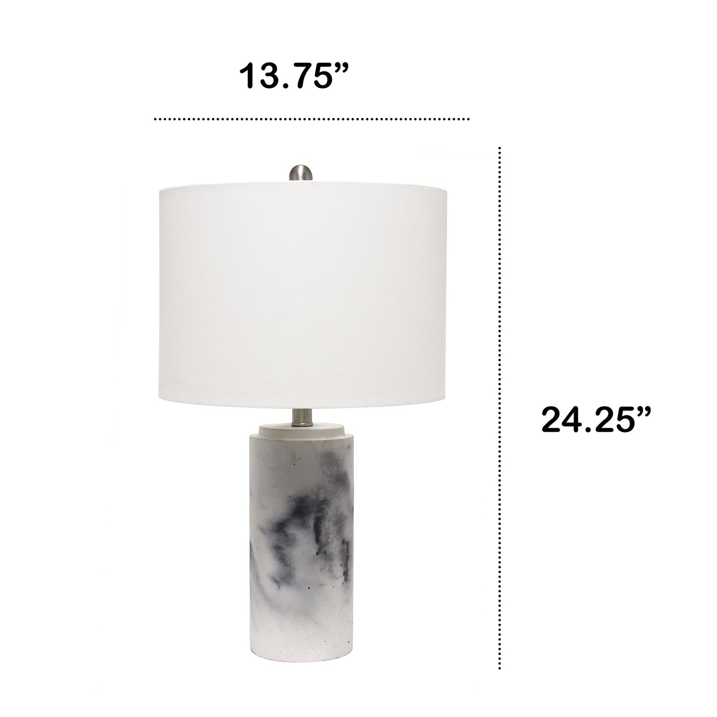 All The Rages Lalia Home White Marbleized Table Lamp With White Fabric Shade