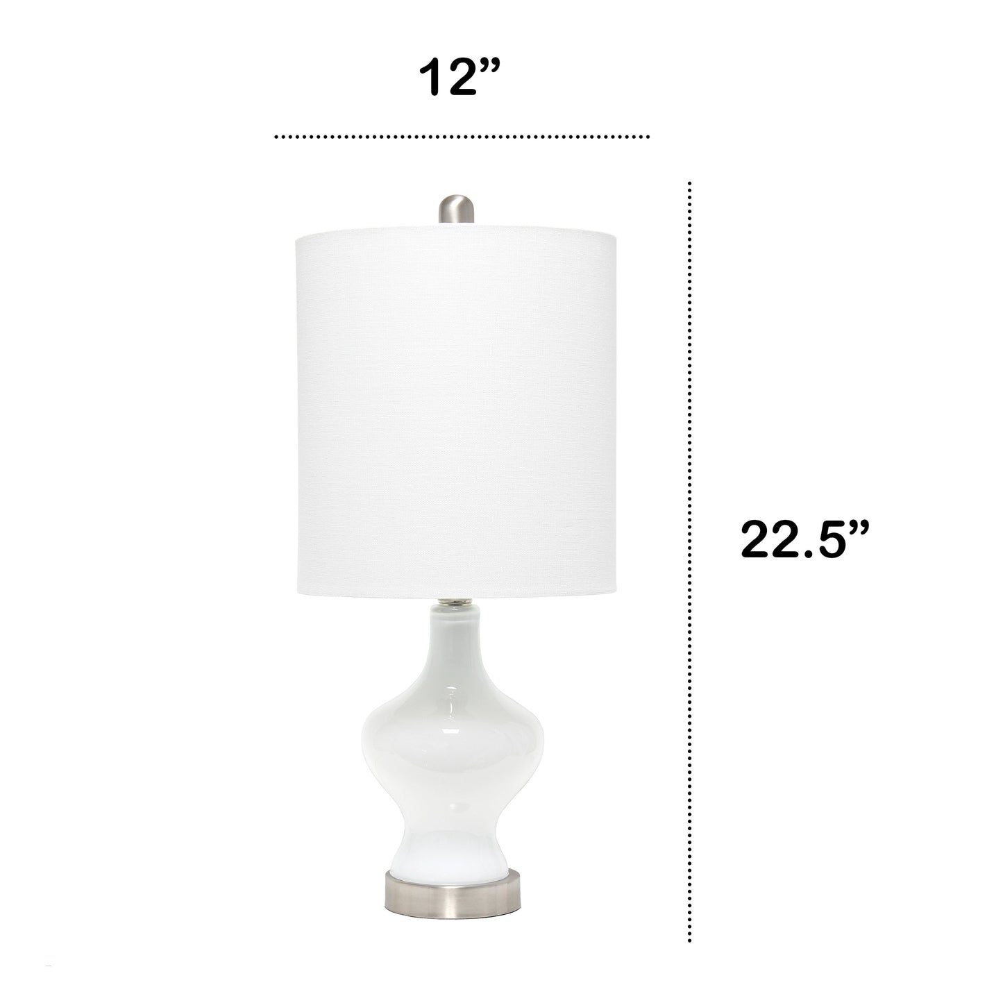 All The Rages Lalia Home White Paseo Table Lamp With White Fabric Shade