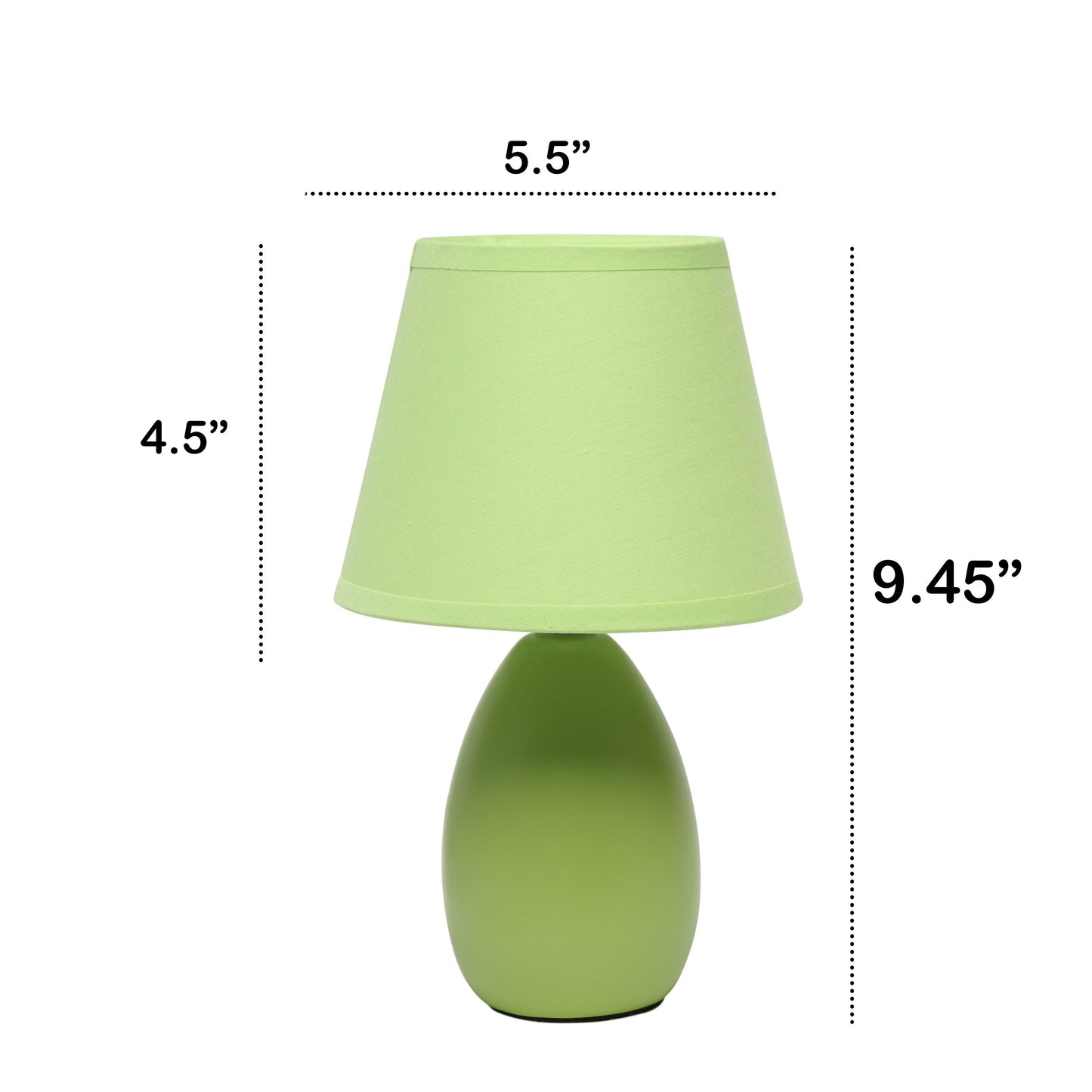 All The Rages Nauru 10" Green Ceramic Oblong Table Lamp With Matching Fabric Shade