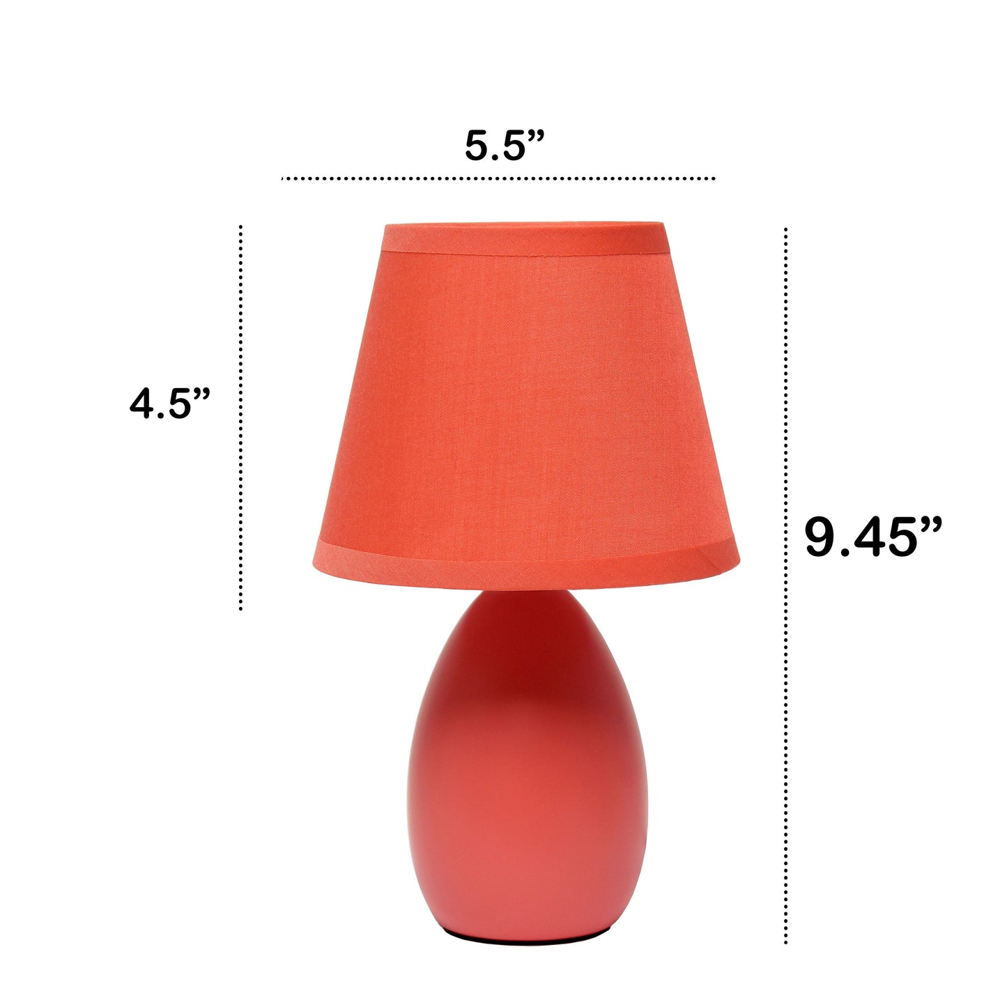 All The Rages Nauru 10" Orange Ceramic Oblong Table Lamp With Matching Fabric Shade