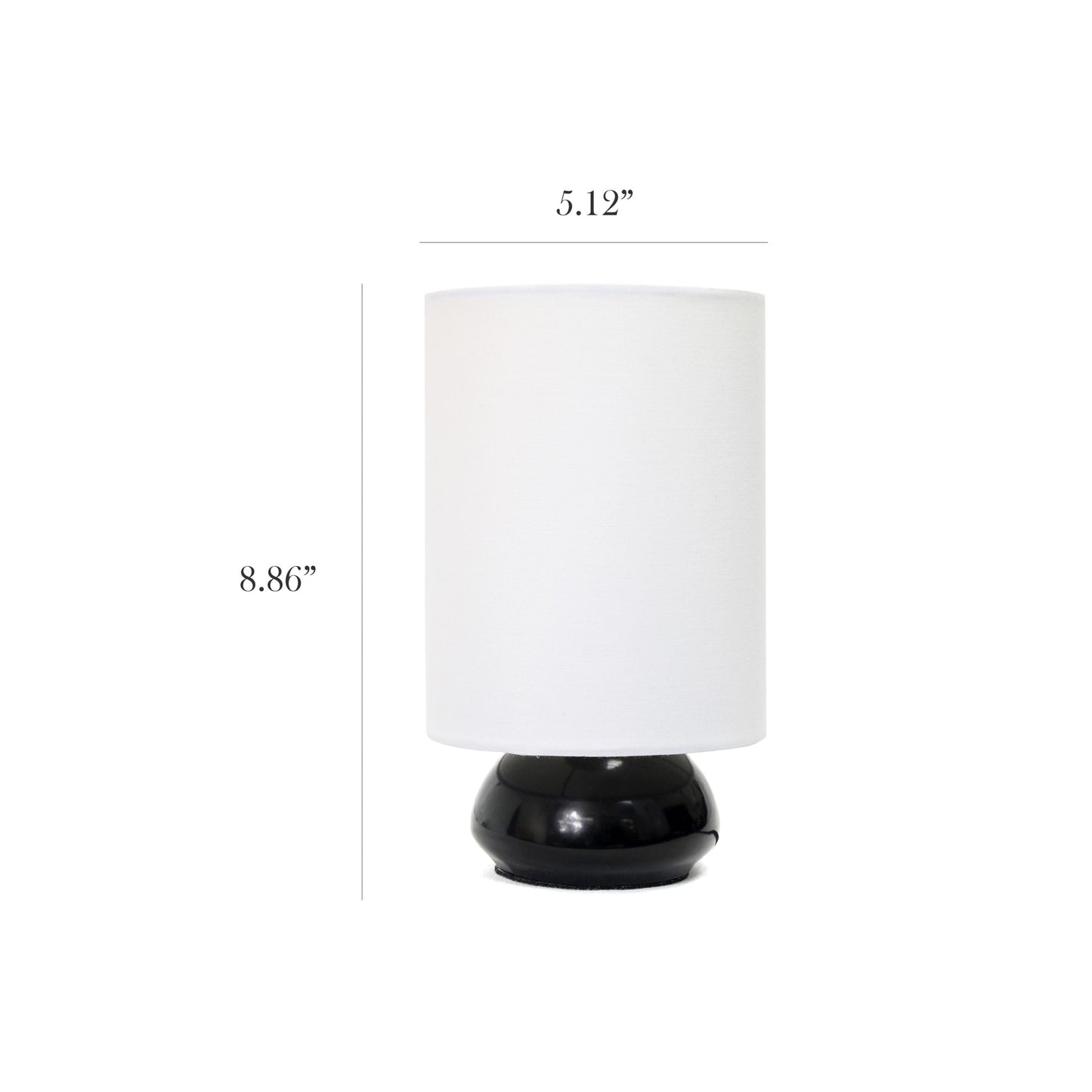 All The Rages Simple Designs Black Gemini 2-Pack Mini Table Lamp Set With Fabric Shades