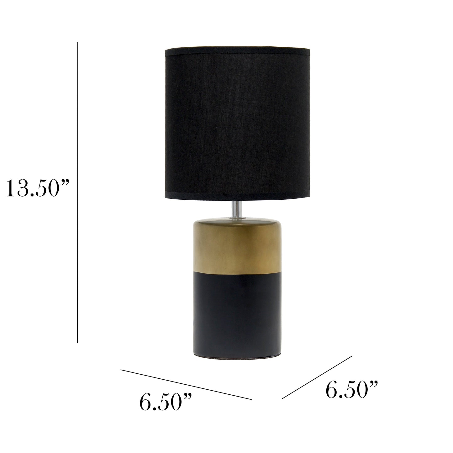 All The Rages Simple Designs Black & Gold 2-Toned Basics Table Lamp