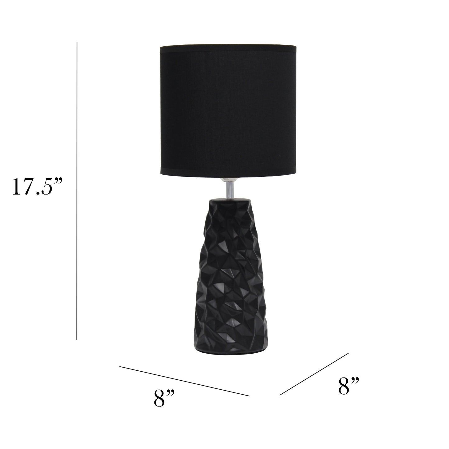 All The Rages Simple Designs Black Sculpted Ceramic Table Lamp