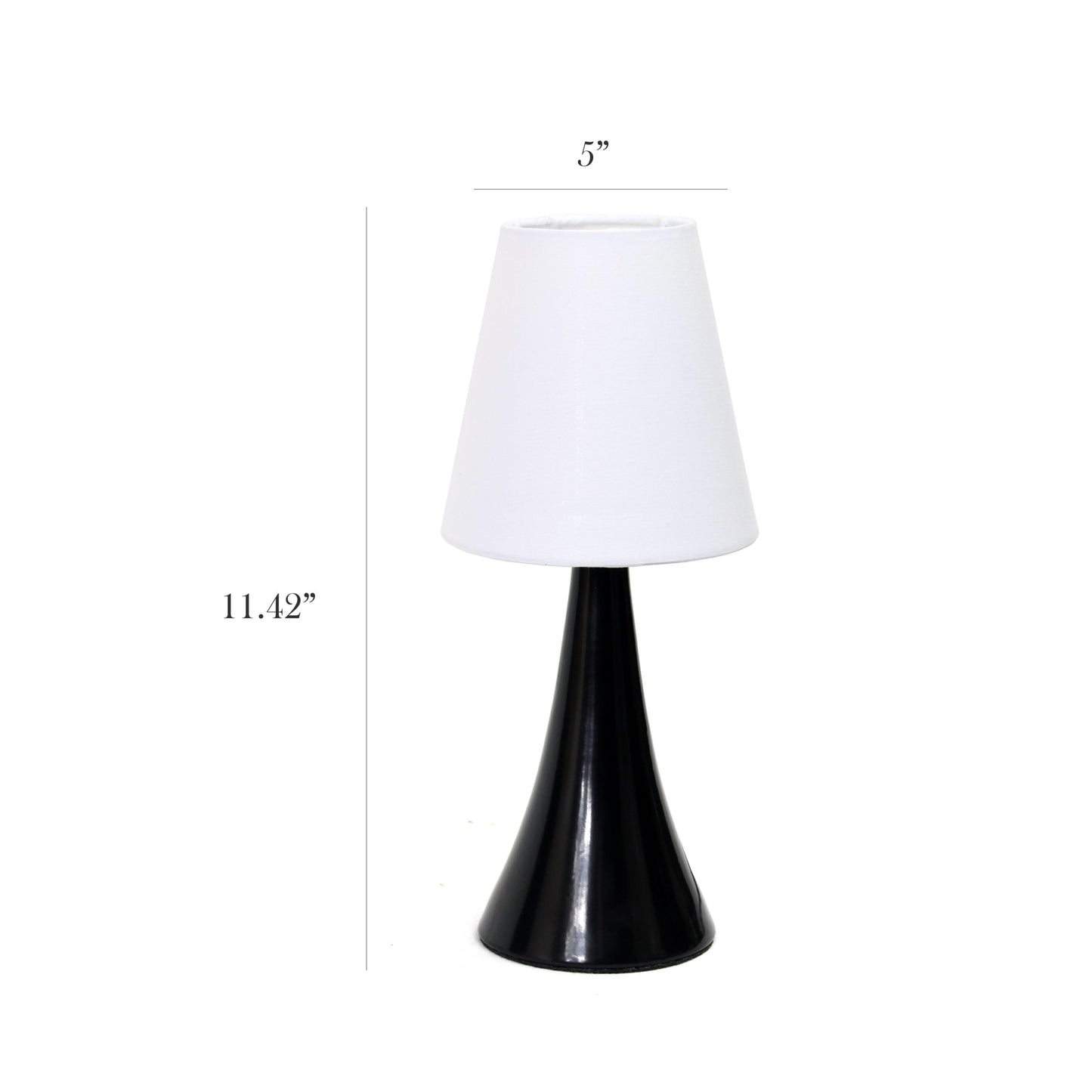 All The Rages Simple Designs Black Valencia 2-Pack Mini Table Lamp Set With Fabric Shades
