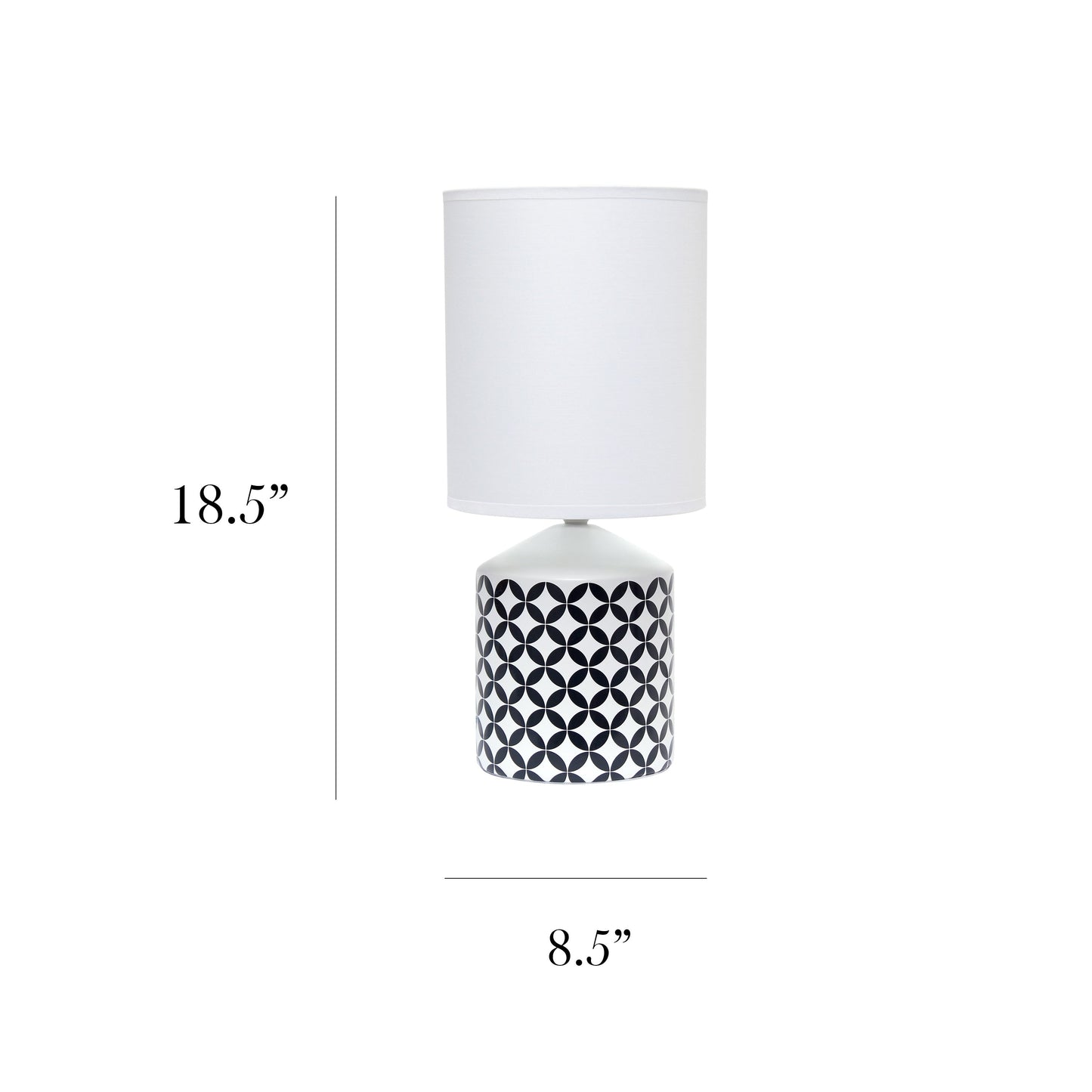 All The Rages Simple Designs Black & White Coin Prints Table Lamp