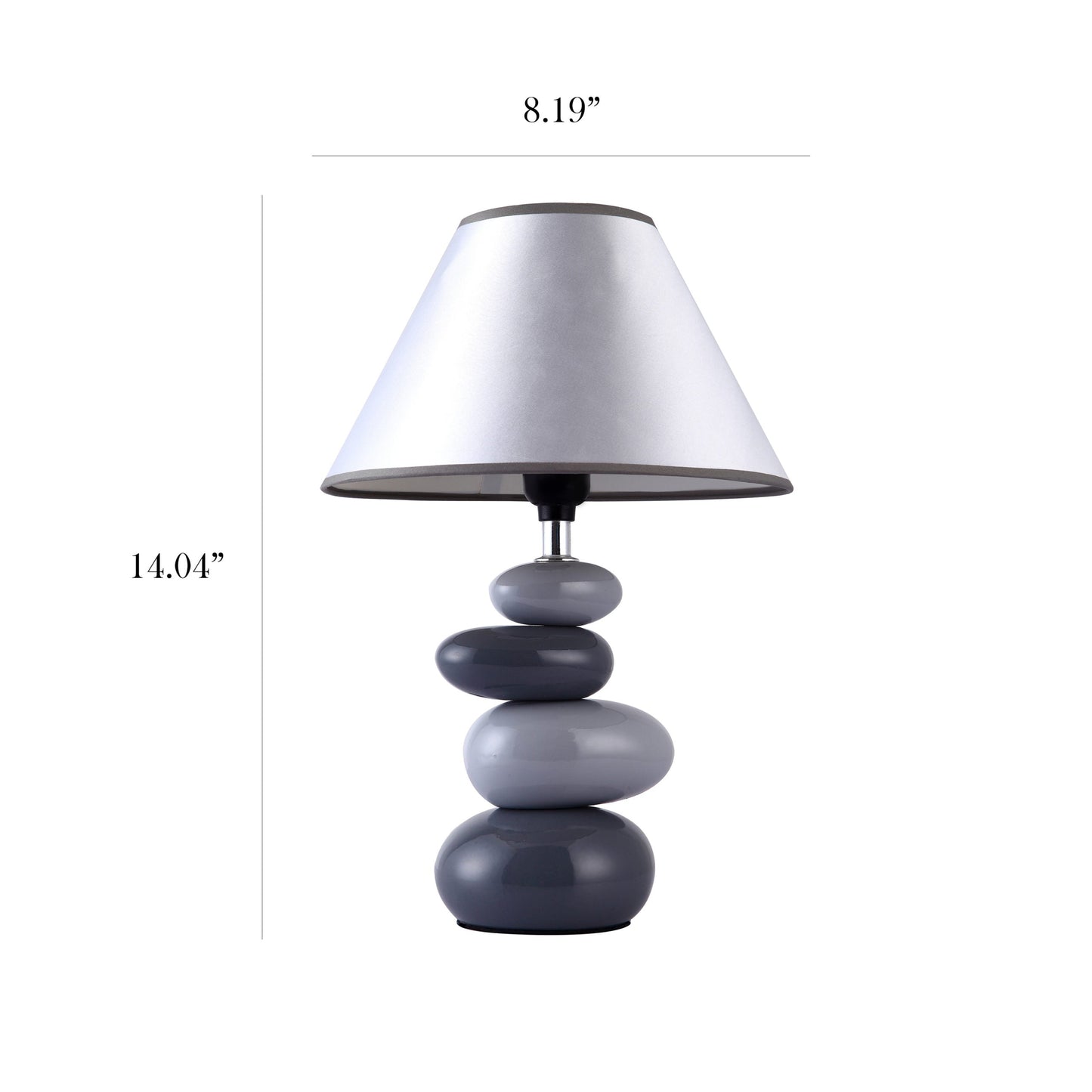 All The Rages Simple Designs Ceramic Stone Table Lamp In Shades Of Gray