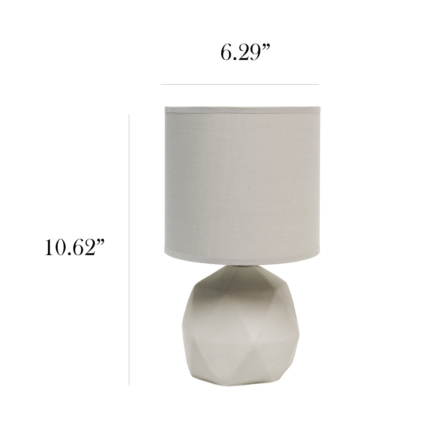 All The Rages Simple Designs Gray Geometric Concrete Table Lamp
