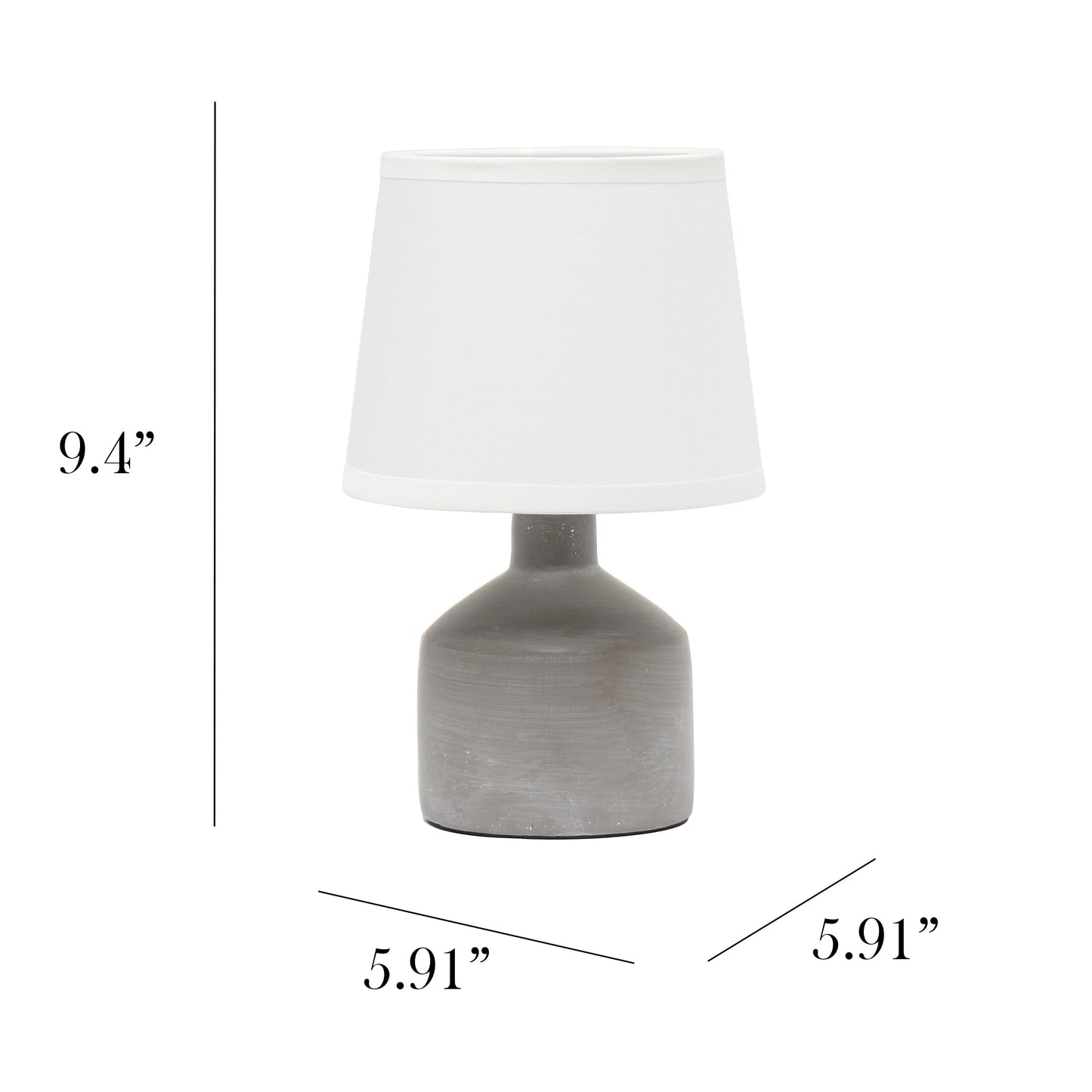 All The Rages Simple Designs Gray Mini Bocksbeutal Concrete Table Lamp