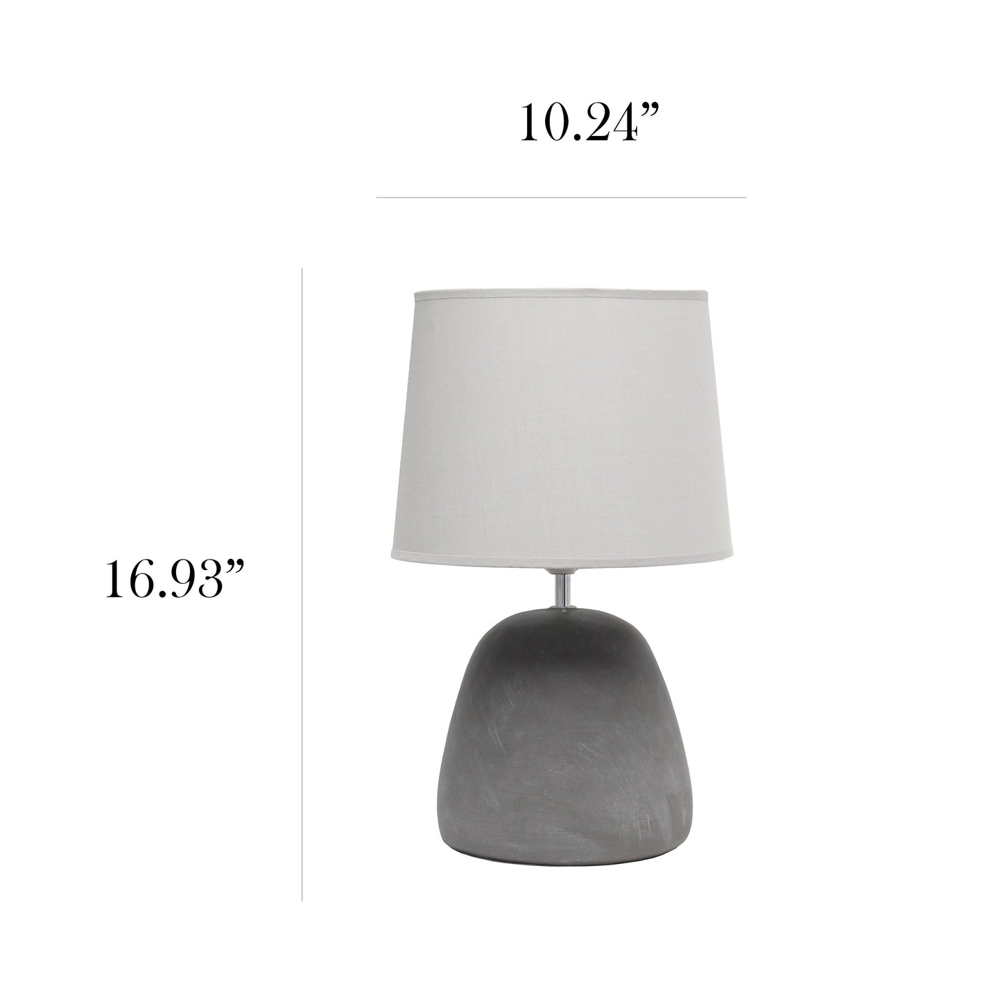 All The Rages Simple Designs Gray Round Concrete Table Lamp