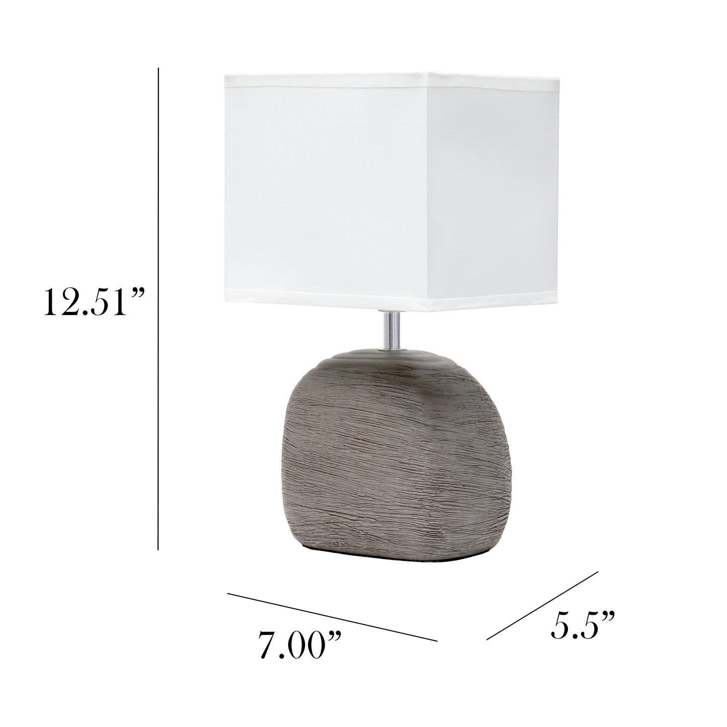 All The Rages Simple Designs Grayish Brown Bedrock Ceramic Table Lamp