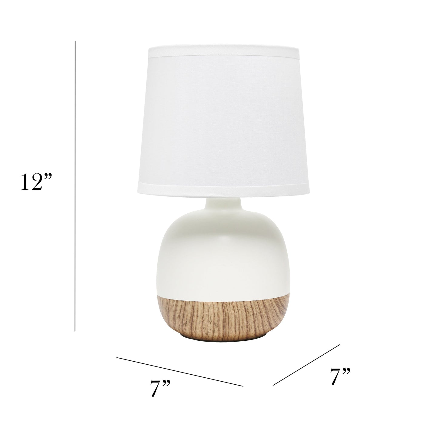 All The Rages Simple Designs Light Wood & Off-White Petite Mid Century Table Lamp