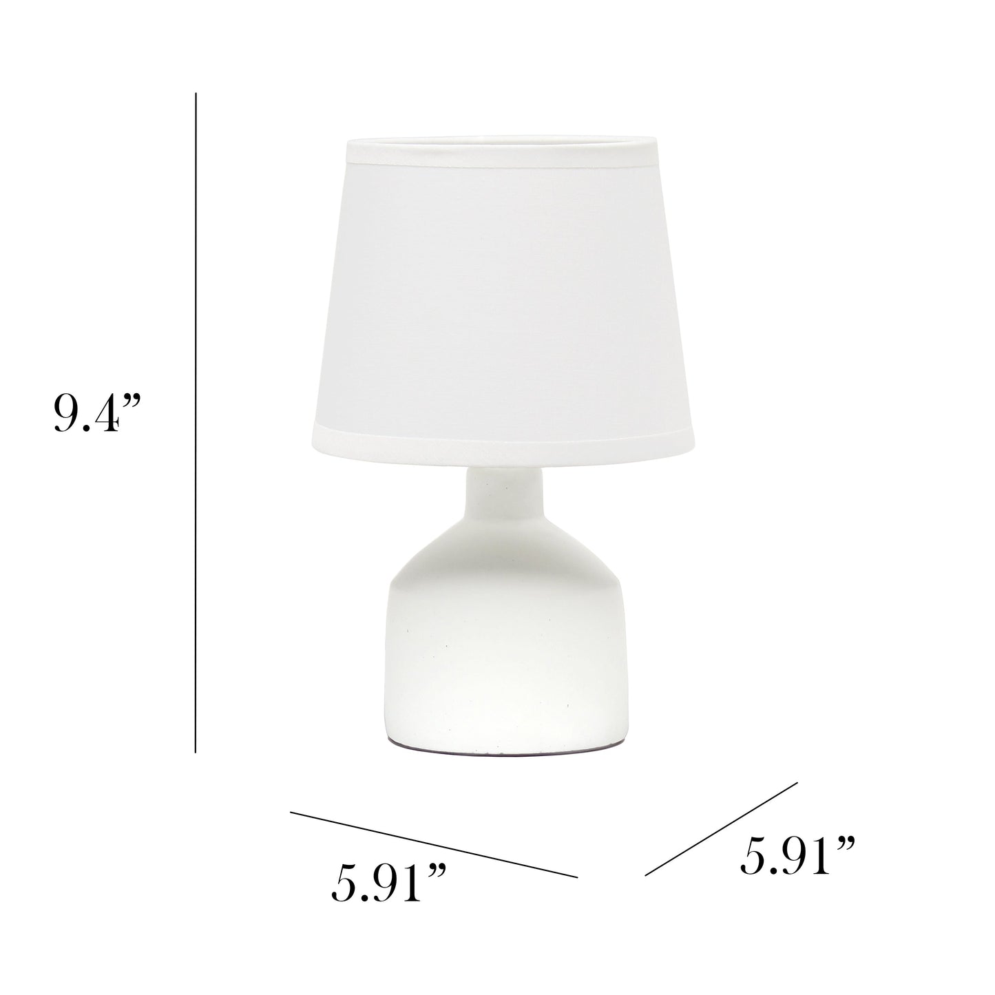 All The Rages Simple Designs Off-White Mini Bocksbeutal Concrete Table Lamp